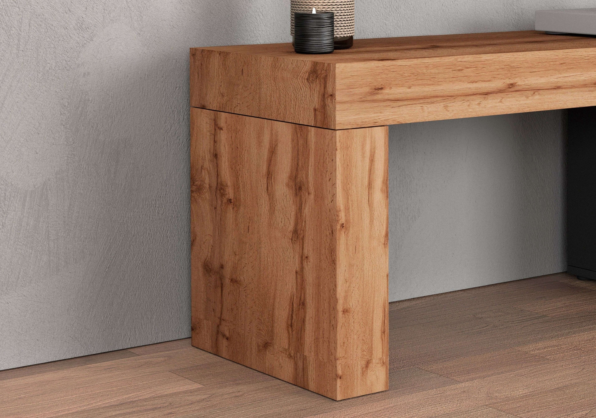 INOSIGN Lowboard »Chronos TV-Board, T-Schrank«, (1 St., Breite verstellbar von 180 bis 290 cm), Breite 240 cm TV-Board,Lowboard,1 Klappe und ein L-Förmiger Aufsatz