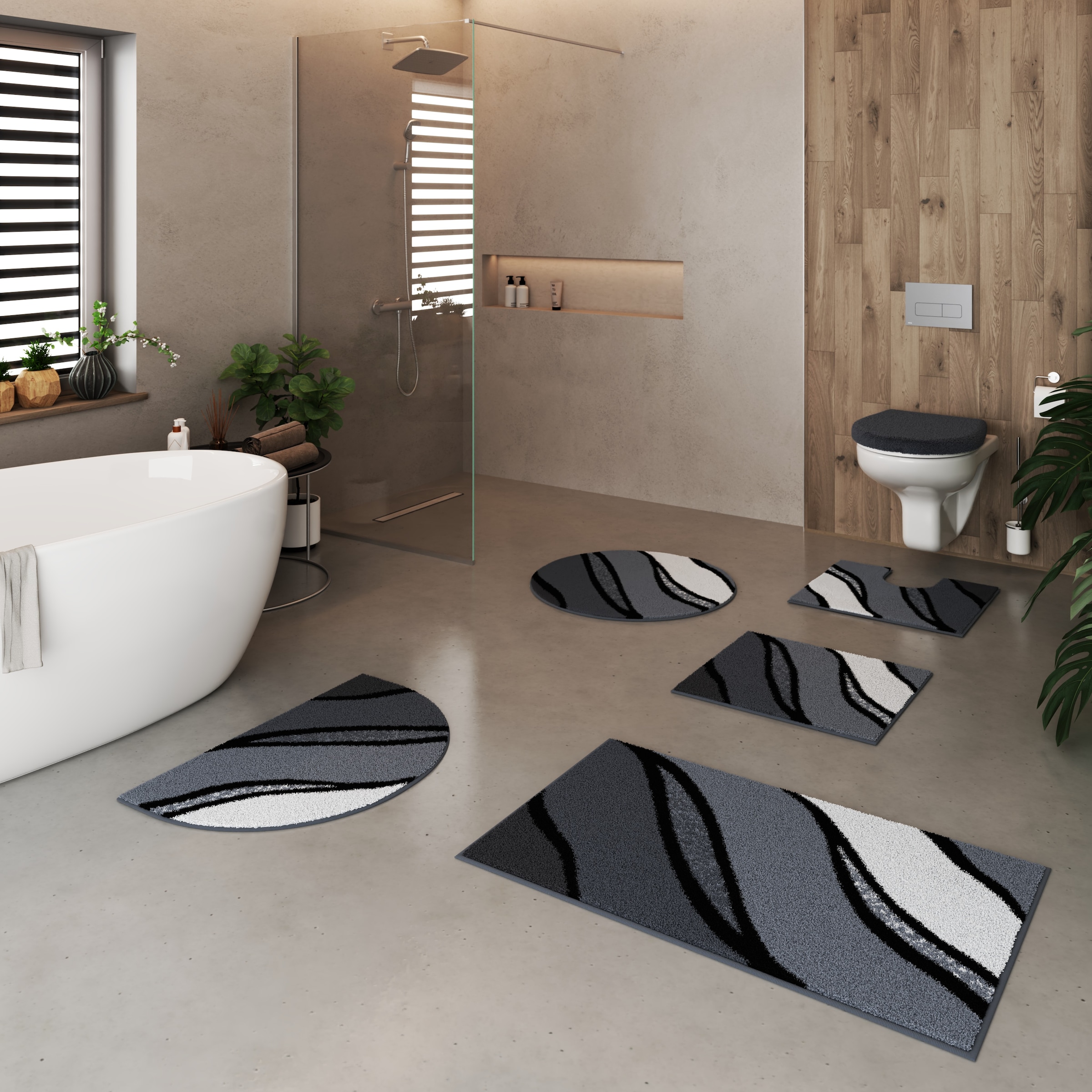 Grund Badematte »Belize, Badvorleger, Badezimmer Teppich, sehr weich«, rutschhemmend beschichtet, schnell trocknend-fussbodenheizungsgeeignet, weiche Haptik, auch als 3 teiliges Set erhältlich, Made in Europe