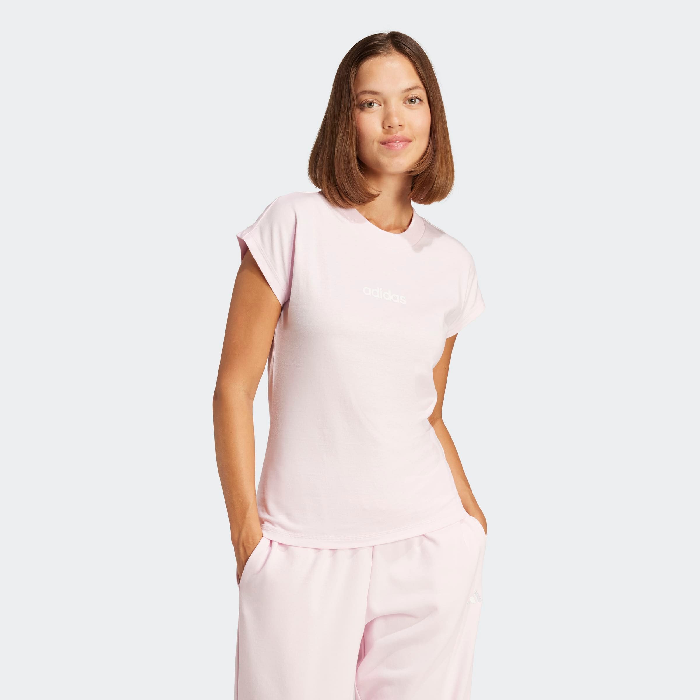 adidas Sportswear T-Shirt »W LIN SJ T« sportlicher Stil, Kurzarm, ohne Verschluss, aus Baumwolle