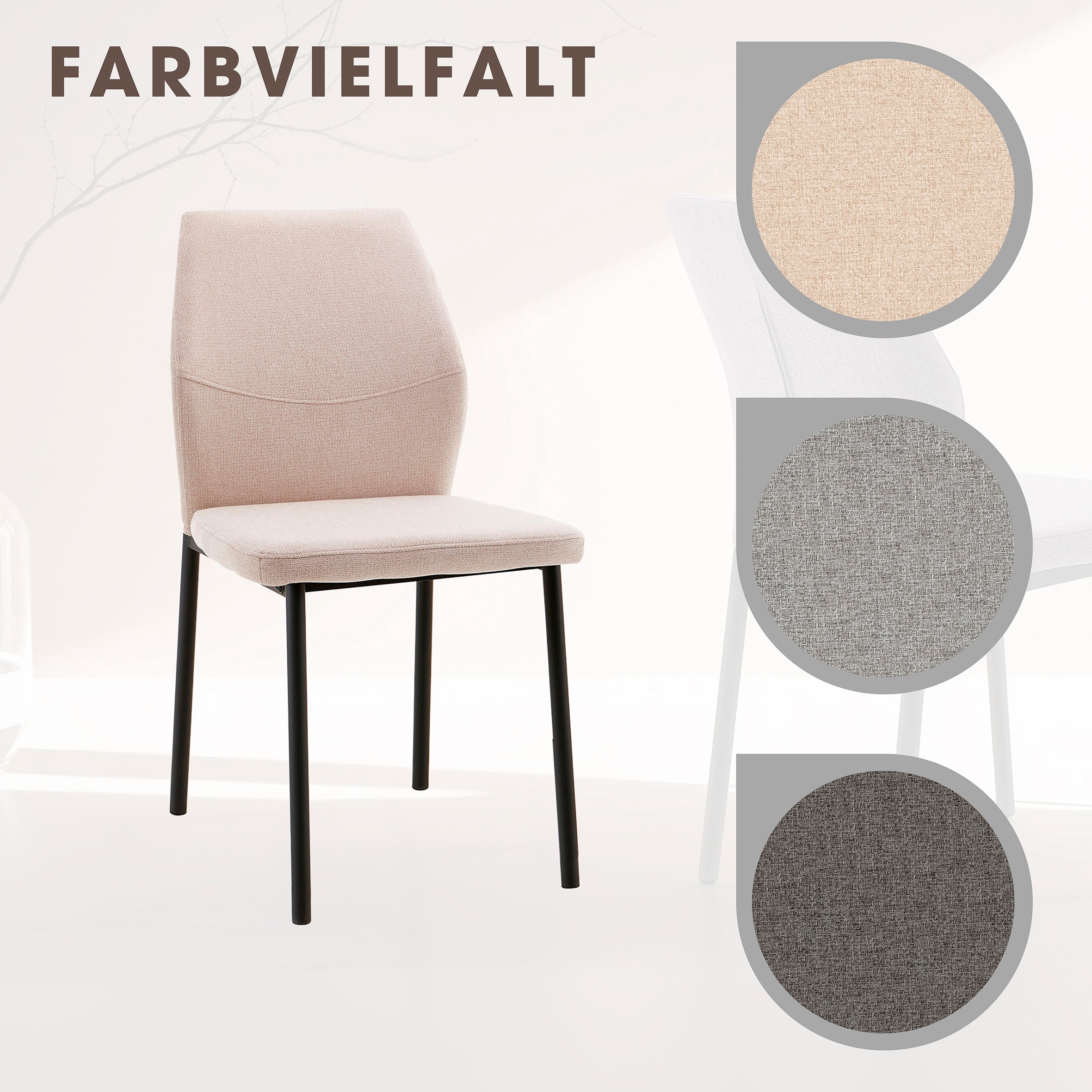 Home affaire Essgruppe »Basel, Tischgruppe mit Ausziehtisch«, (Set, 5 tlg.), BESTSELLER, Sitzgruppe, Tisch, Stühle, ovale Tischplatte, Säulentisch