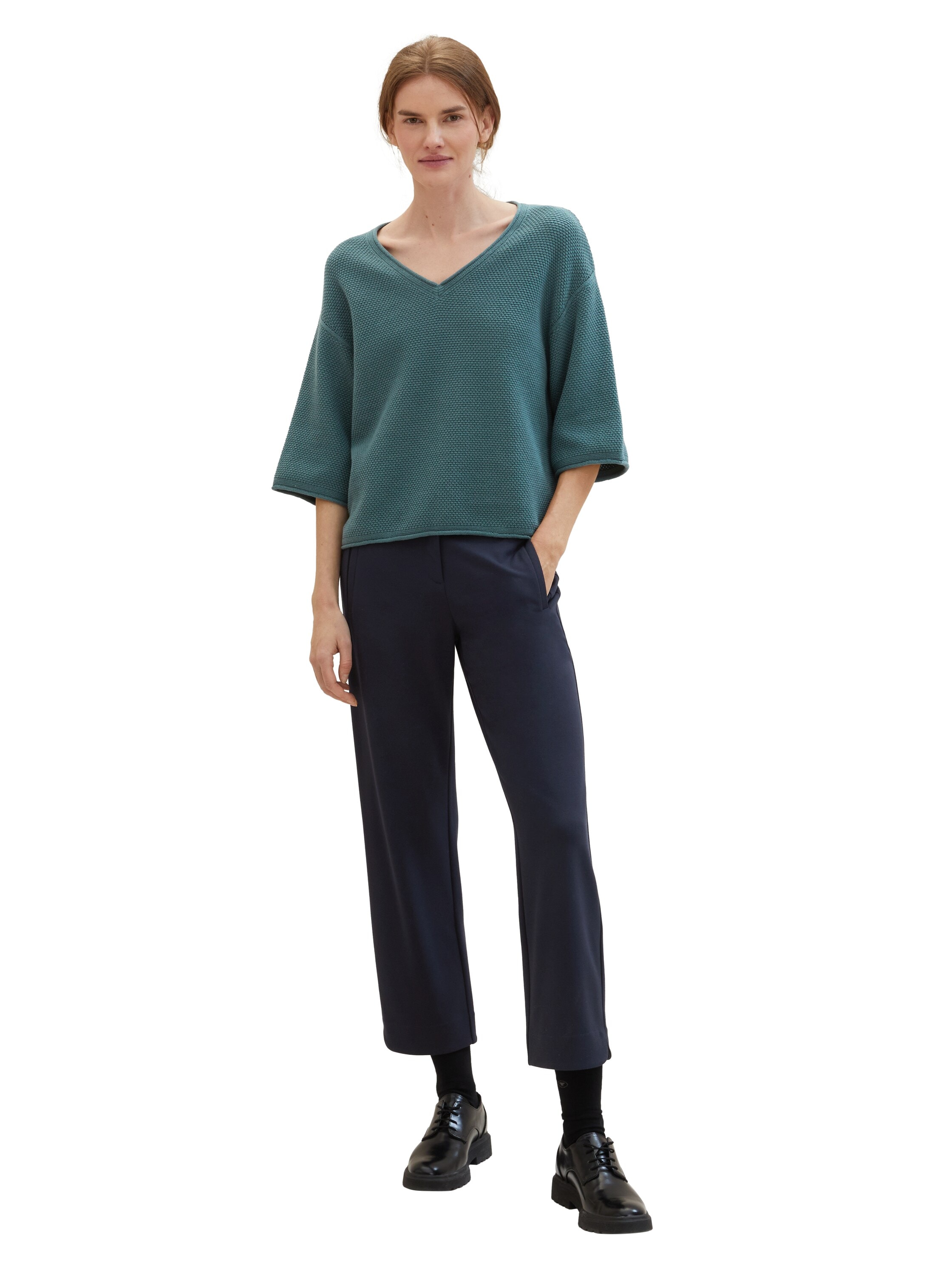 TOM TAILOR V-Ausschnitt-Pullover, mit Drop-Shoulder