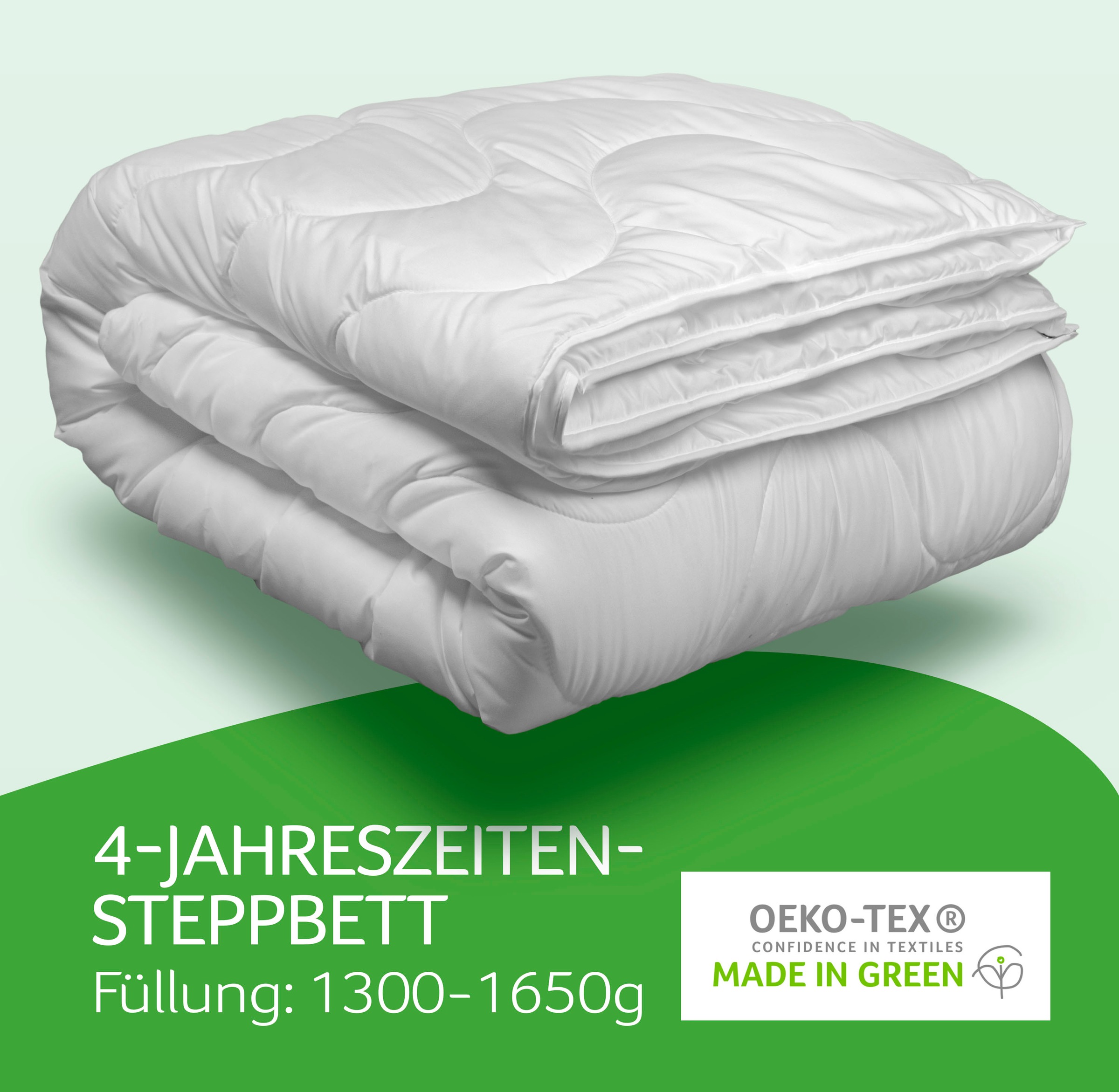 John Cotton Microfaserbettdecke "Julia, Bettdecken für Sommer und Winter" 4-Jahreszeiten Füllung Polyester 1 Stk. tlg. Bettdecke 135x200 cm, 155x220 cm, Made in Green, Decke