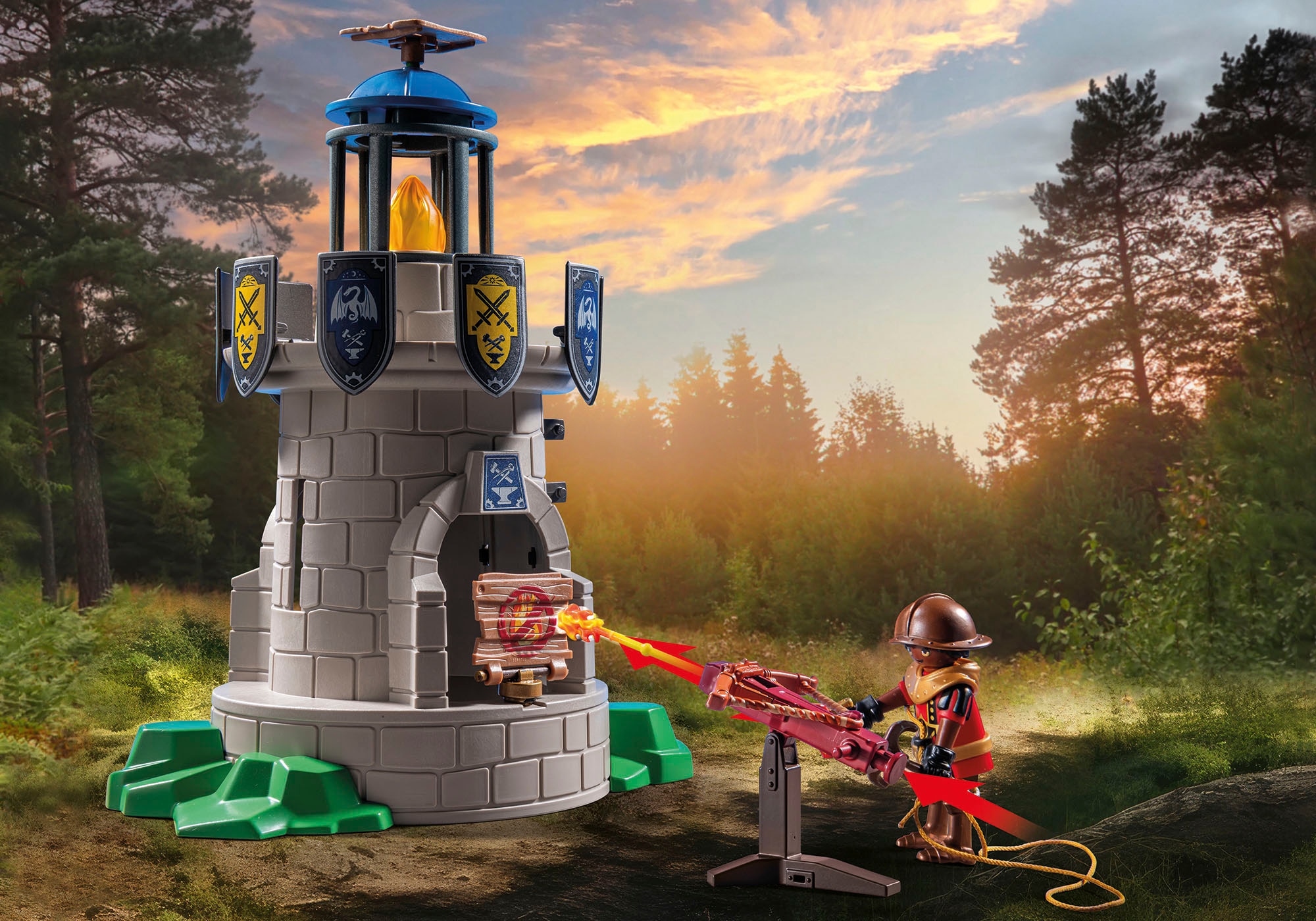 Playmobil® Konstruktions-Spielset »Ritterturm mit Schmied und Drache (71483), Novelmore«, (89 St.), Made in Europe