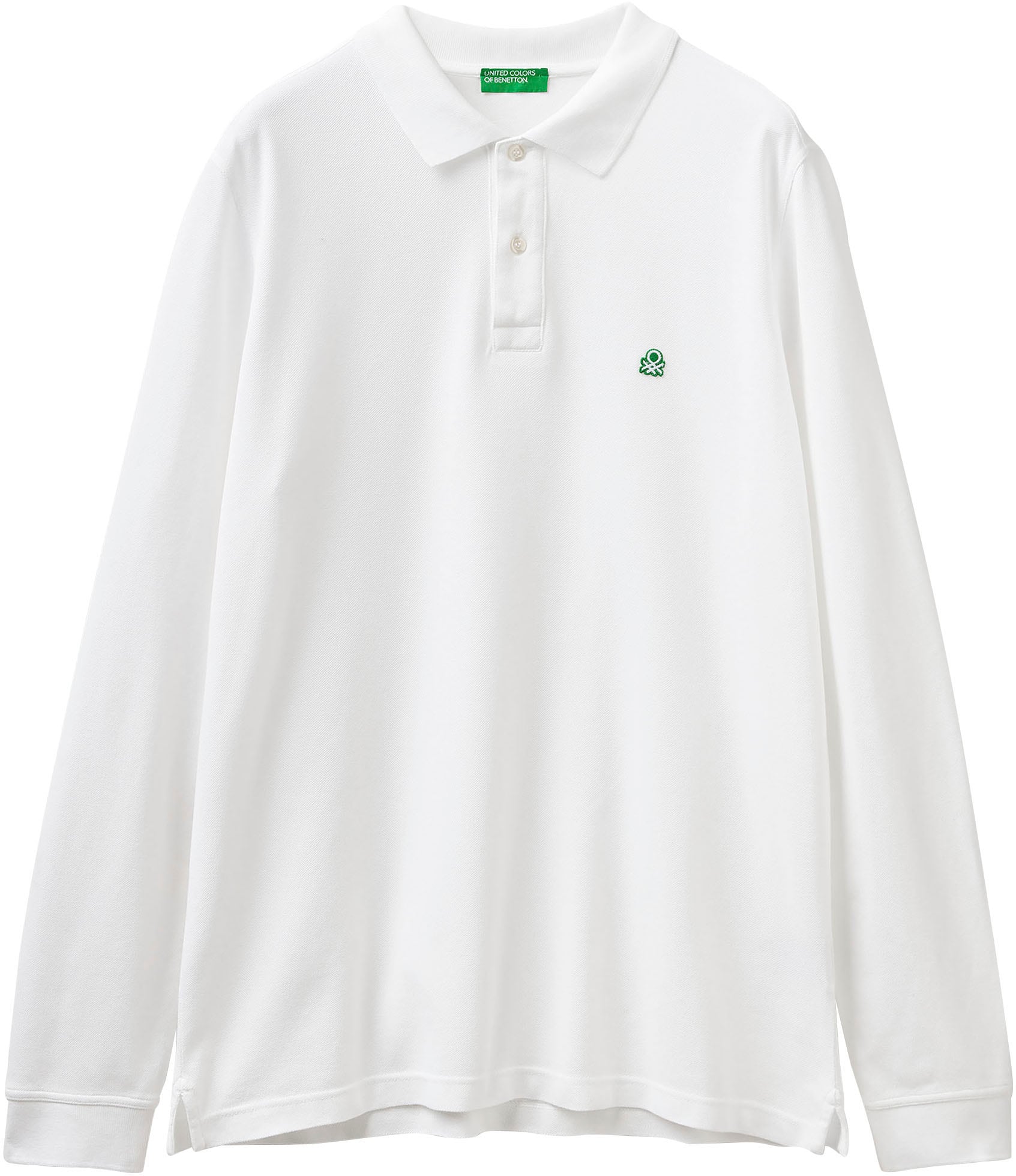 United Colors of Benetton Langarm-Poloshirt, mit seitlichen, kleinen Schlitzen