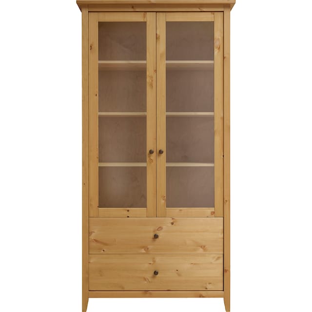 Wohnglücklich by Infantil Vitrine »Solvita«, Schrank Hochschrank mit Glastür,  Kiefer massiv Breite 101 cm, Landhaus online kaufen | Jelmoli-Versand