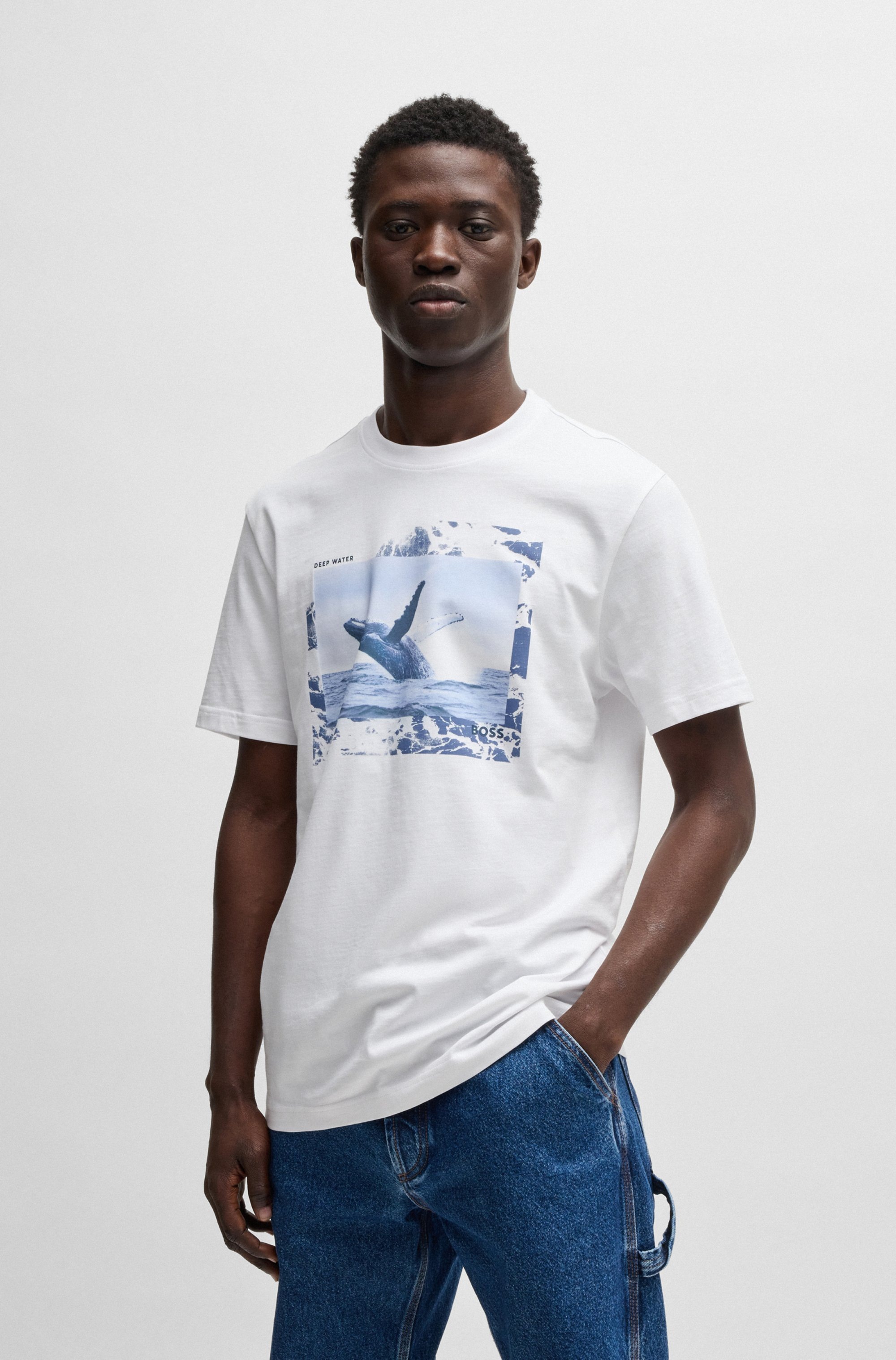 BOSS ORANGE T-Shirt »Te Dunetrace« mit grossem Fotodruck