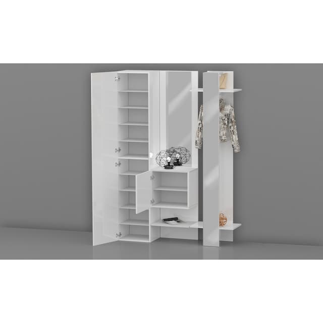 ❤ Tecnos Garderoben-Set »Kompakt«, (3-er Set: Schuhschrank, Schuhfach,  Garderobenpaneel mit Spiegel.), Höhe ca. 190 cm entdecken im Jelmoli-Online  Shop