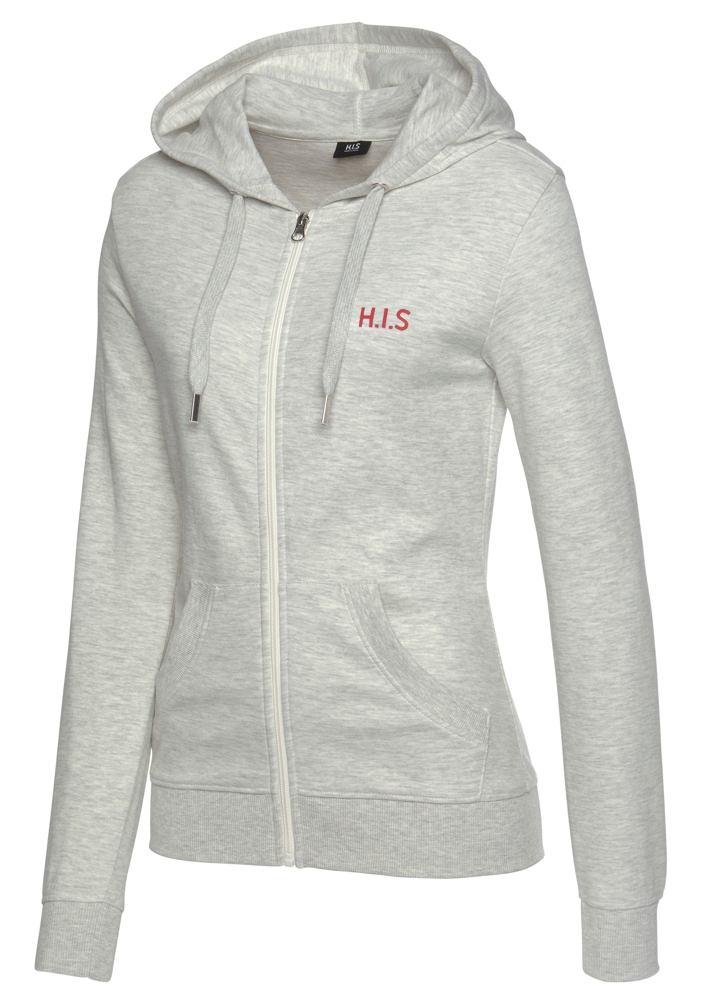 H.I.S Kapuzensweatjacke, Loungejacke mit Kapuze und seitlichen Taschen, Loungewear