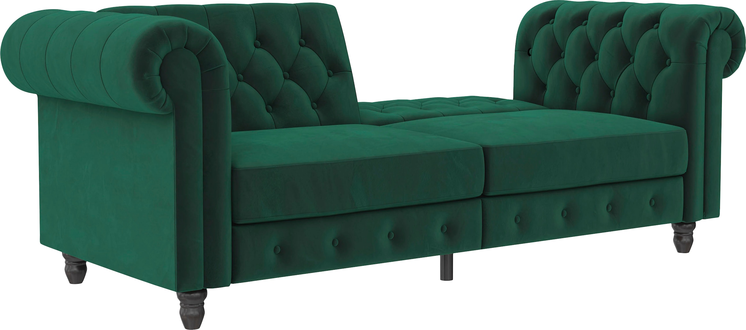 Dorel Home 3-Sitzer »Felix, Schlafsofa 236 cm, (Liegefläche 108x190cm), Rückenlehne«, 3-fach verstellbar, Velours, Kunstleder, Luxus-Microfaser Vintage