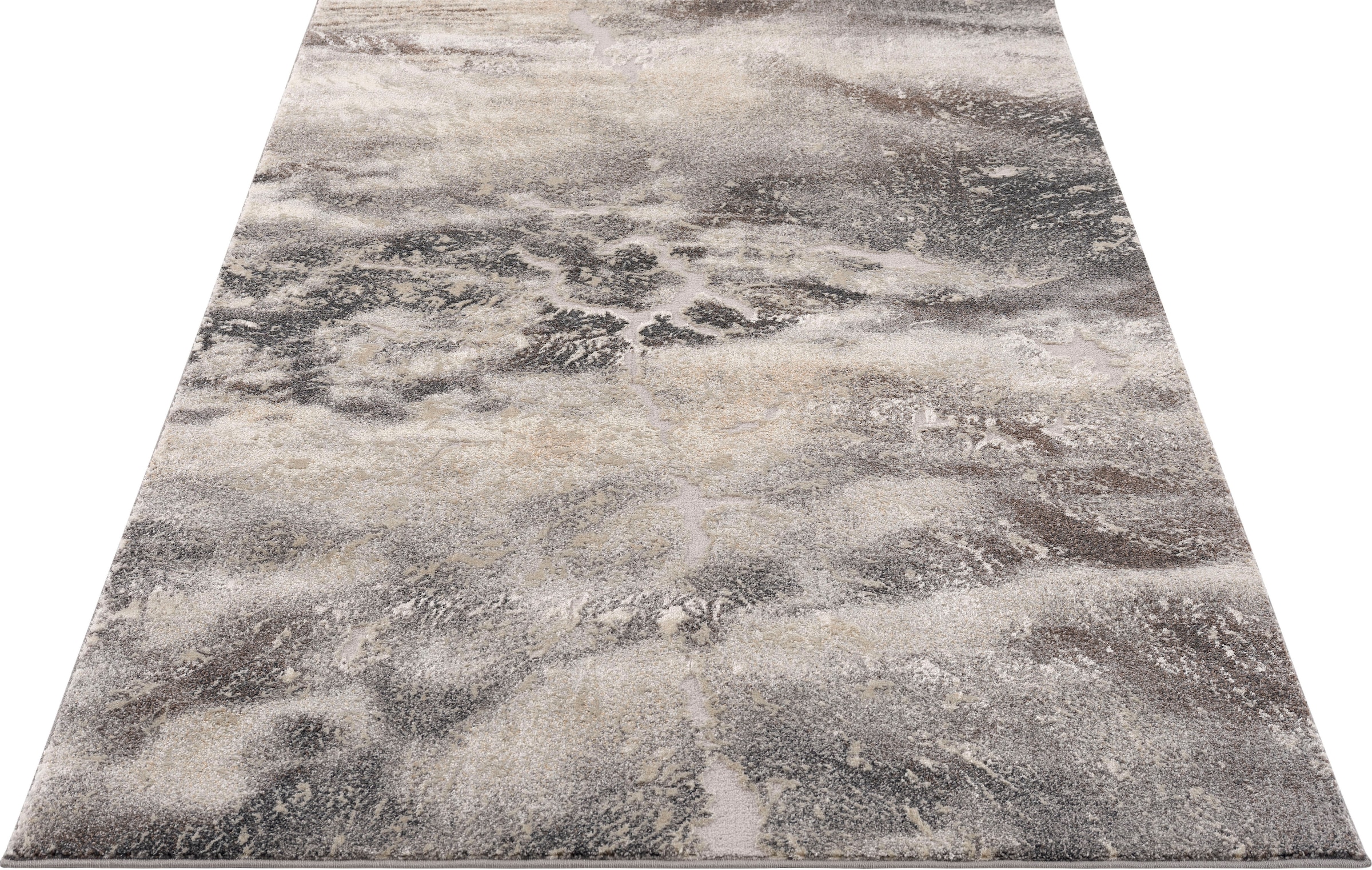 my home Teppich »Marmor«, rechteckig, moderner Jelmoli-Versand Effekt, Hoch bestellen Optik, Tief flach, Teppich einfarbig | online in Marmor