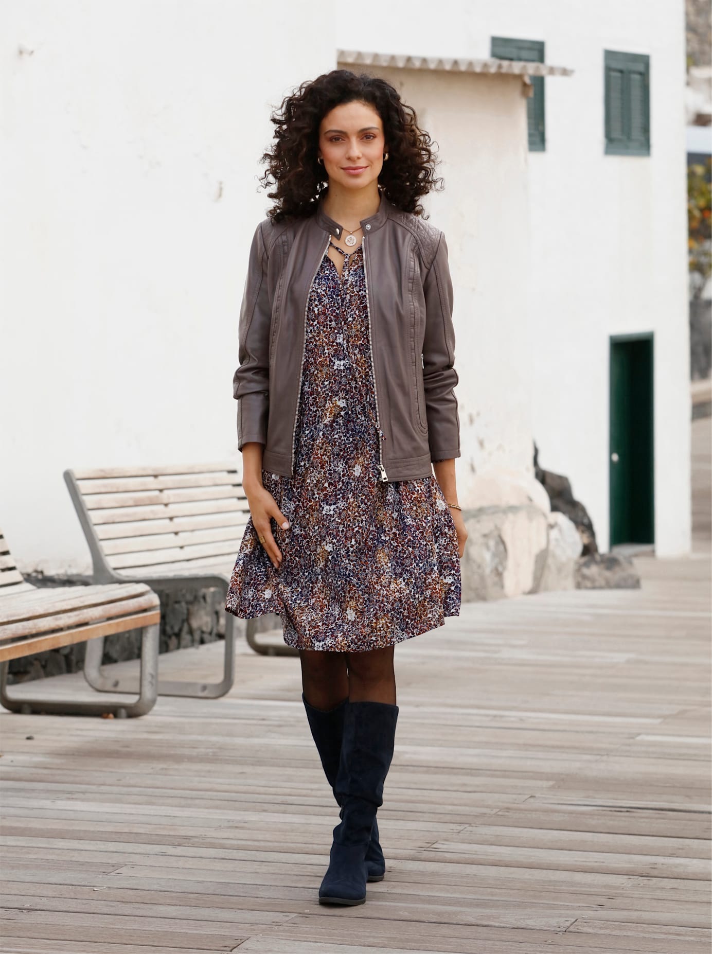 Inspirationen Lederjacke ohne Kapuze