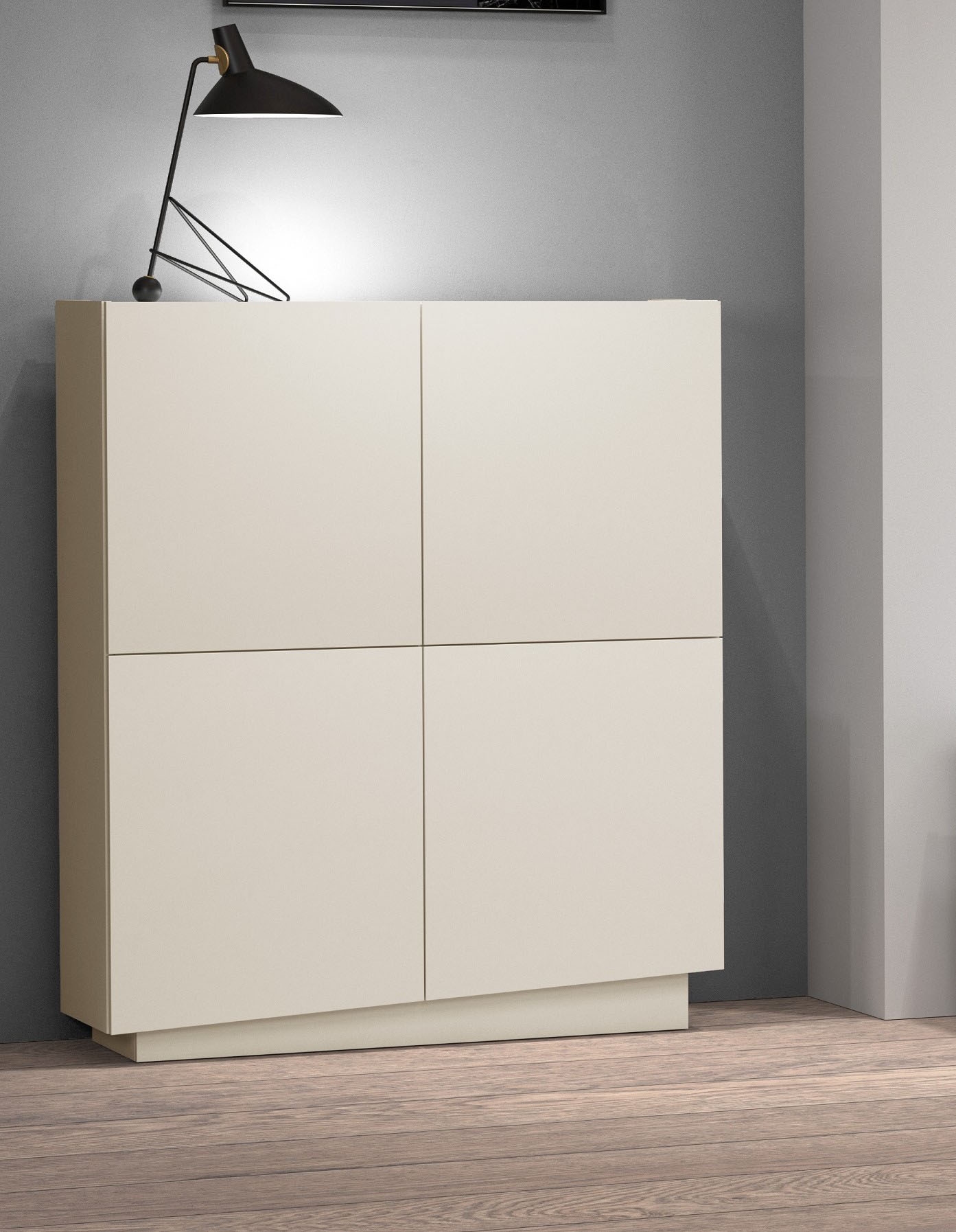 INOSIGN Highboard »VELA, Highboard, Höhe 120 cm,Design mit schrägen Türen«, (1 St.), Made in Italy, Masse-B/T/H: 100x35x120,hohes Sideboard,Anrichte,Kommode