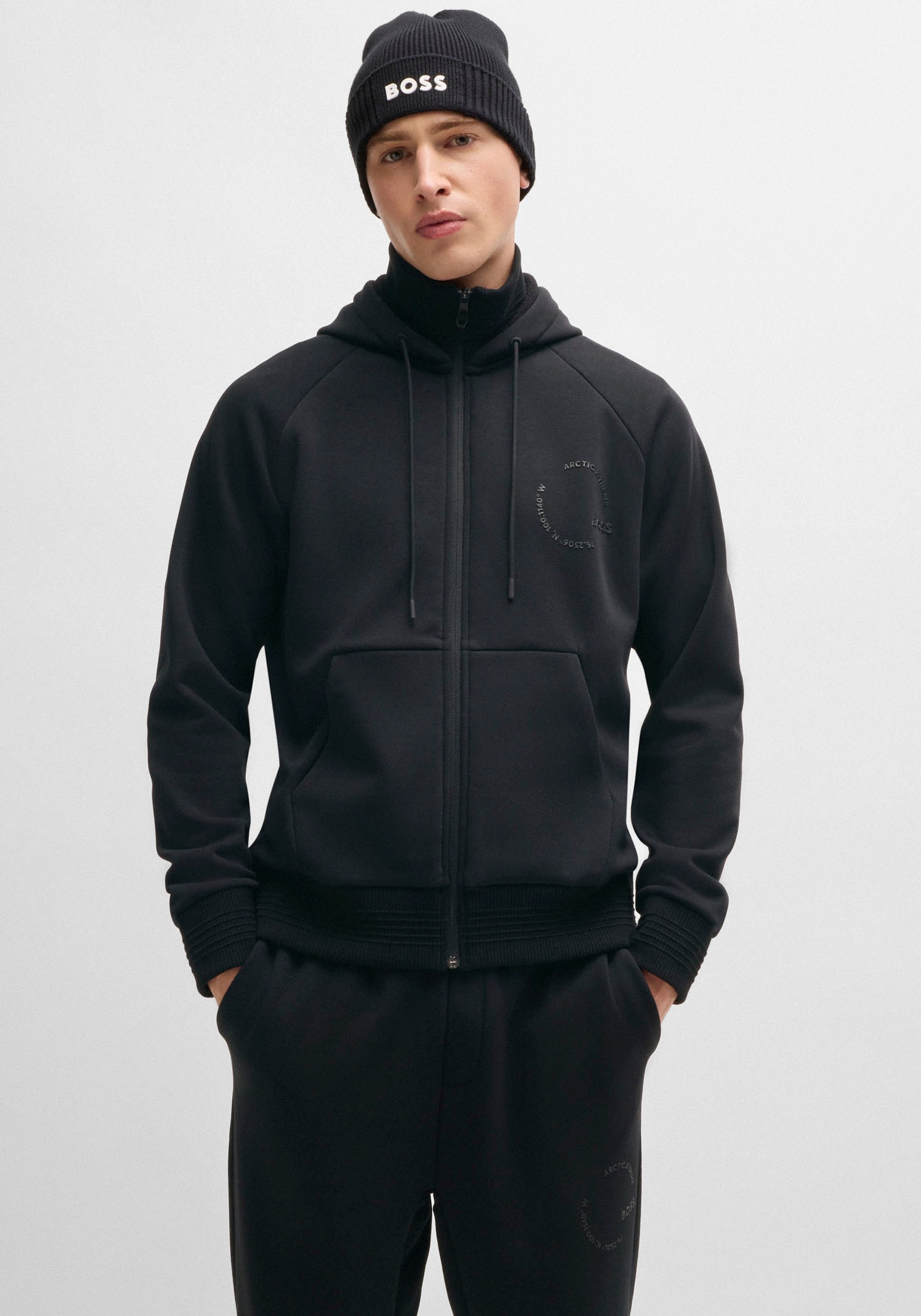 BOSS GREEN Kapuzensweatjacke »Snuggel« mit Kordel