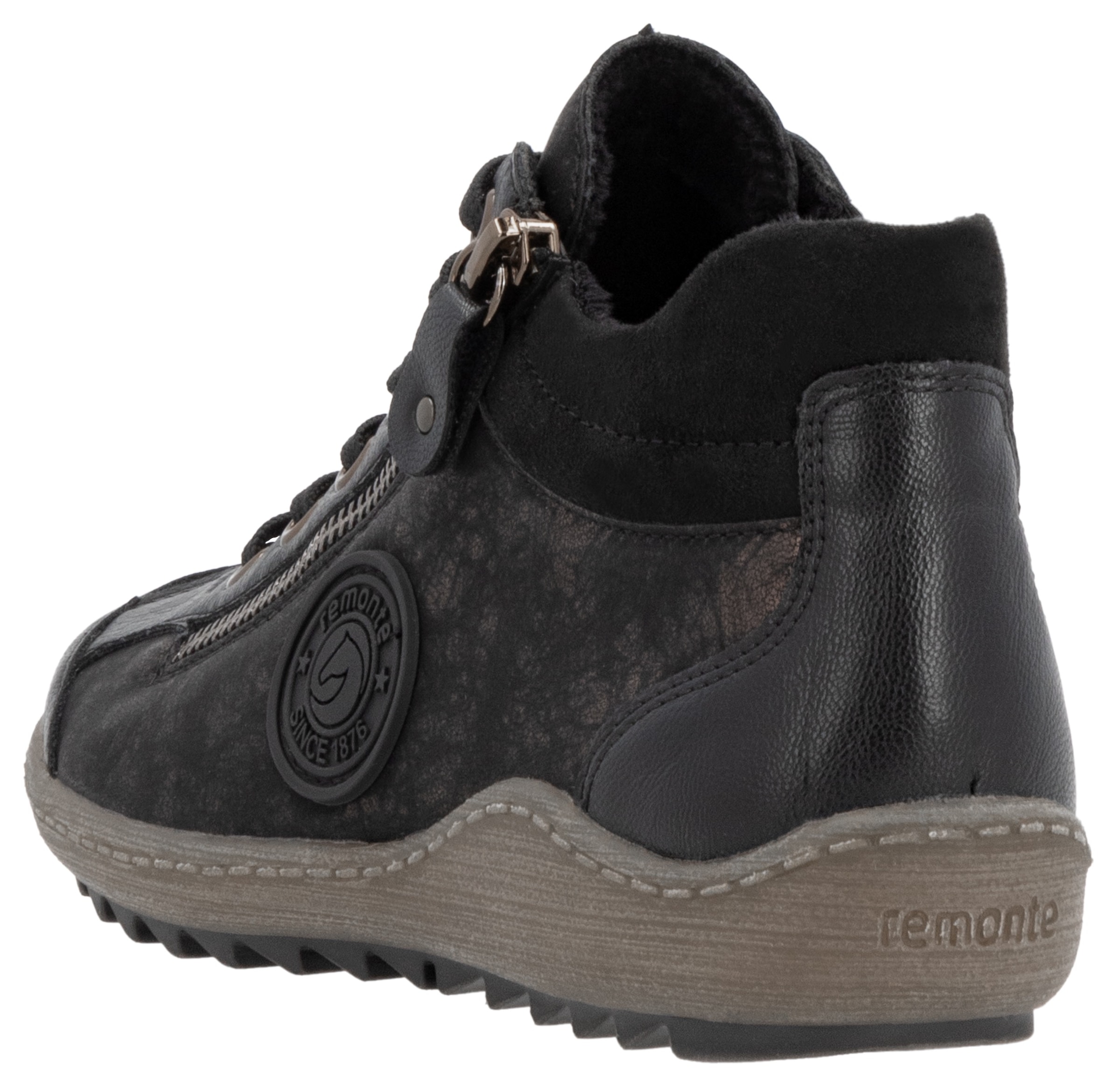 Remonte Schnürboots, Flats, Komfortschuh, Boots mit seitlichem Reissverschluss