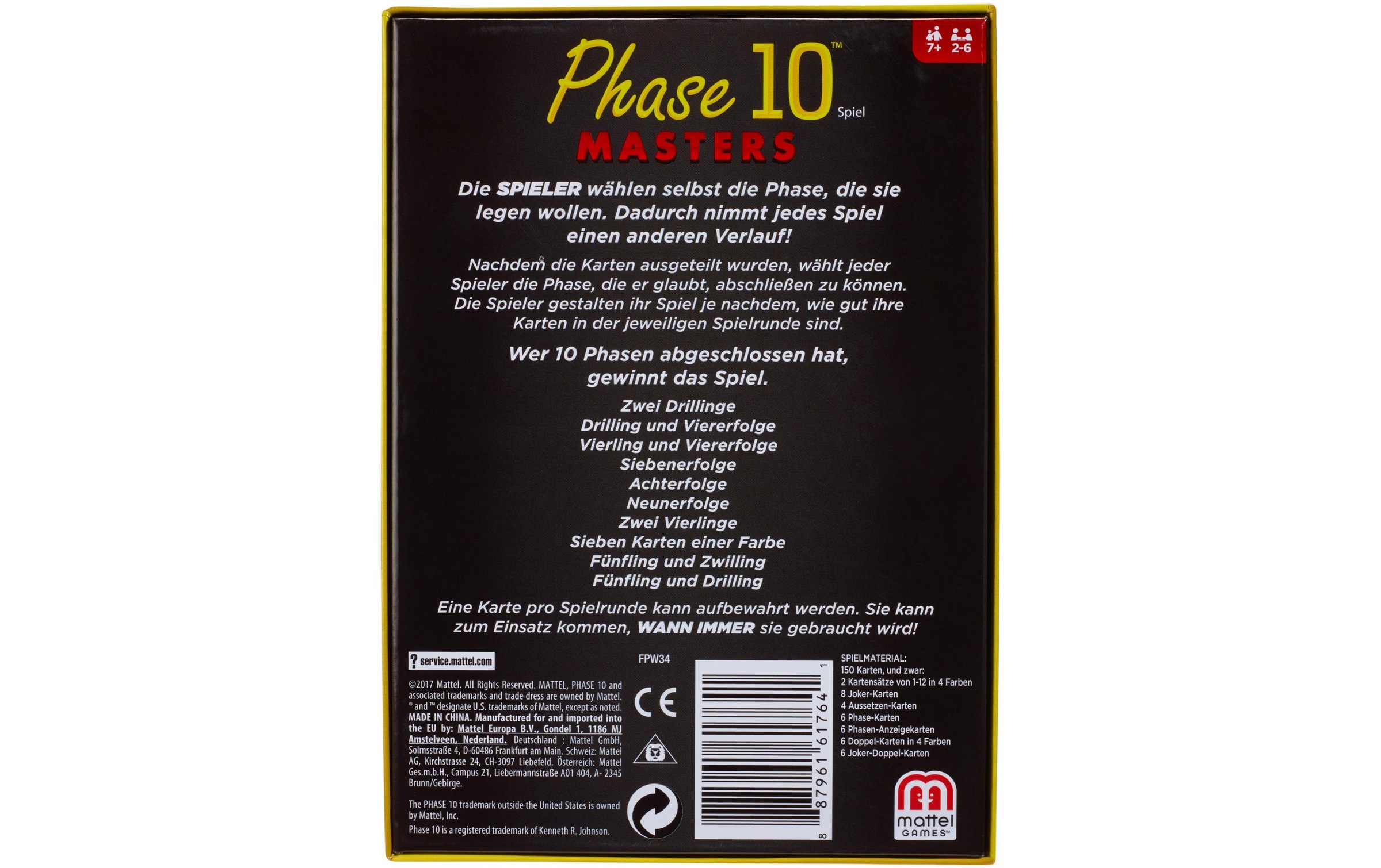 Mattel games Spiel »Phase 10 Masters Kartenspiel D«