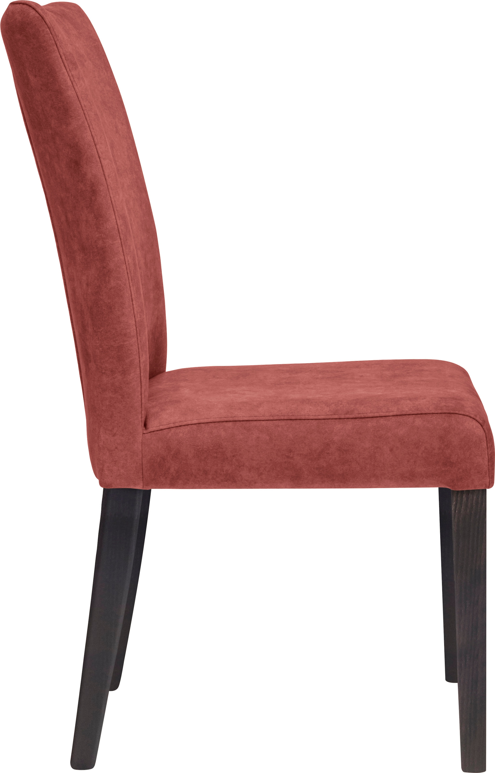 Home affaire 4-Fussstuhl »Aspen«, (Set), 2 St., Samtvelours, Beine aus massiver Buche, wengefarben lackiert