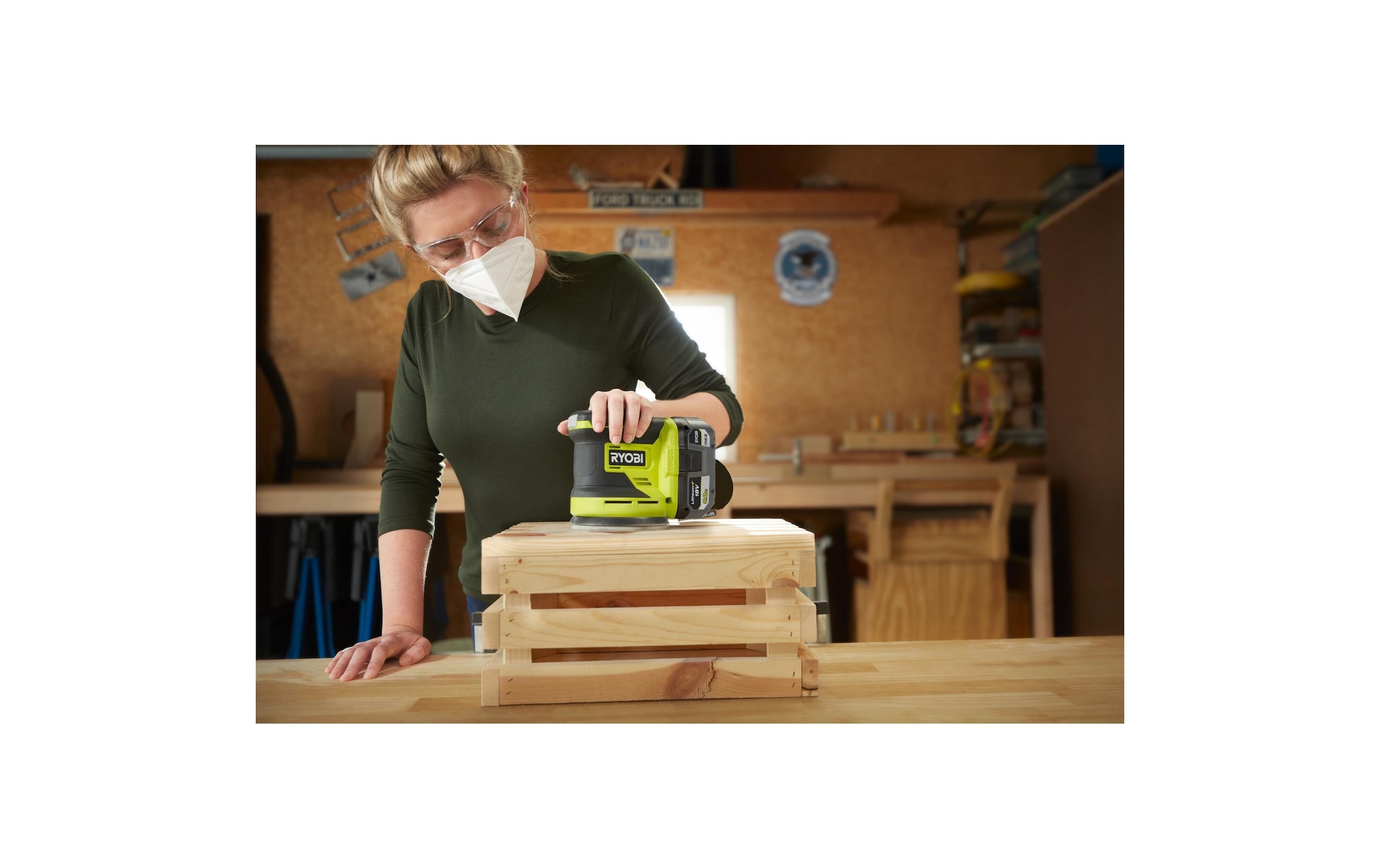 Akku-Exzenterschleifer »RYOBI RROS18-0, 18 V, Solo«
