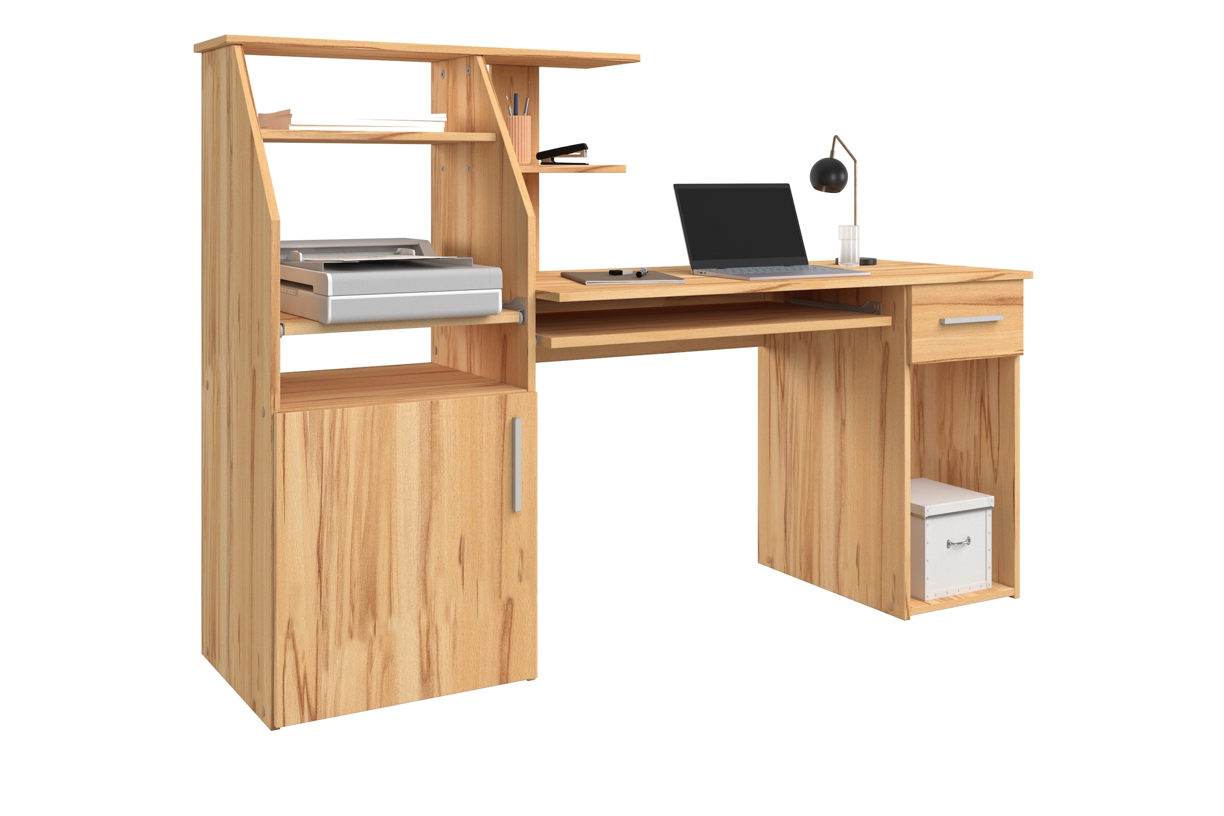 VOGL Möbelfabrik Schreibtisch »Don«, mit Tastatur- & Druckerauszug, Breite 137,5 cm, Made in Germany