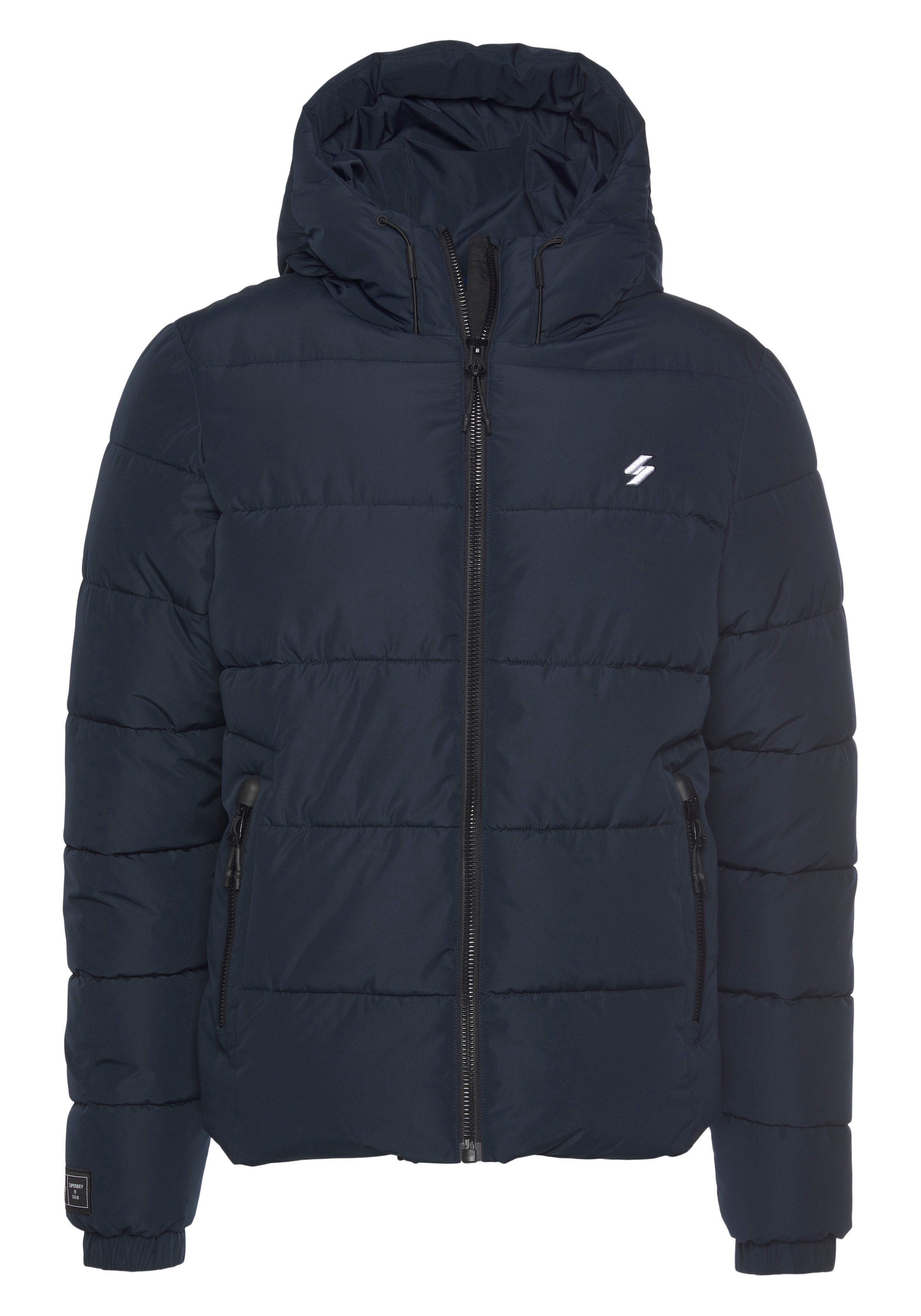 Superdry Steppjacke »HOODED SPORTS PUFFR JACKET«, mit Kapuze, mit kontrastfarbener Stickerei