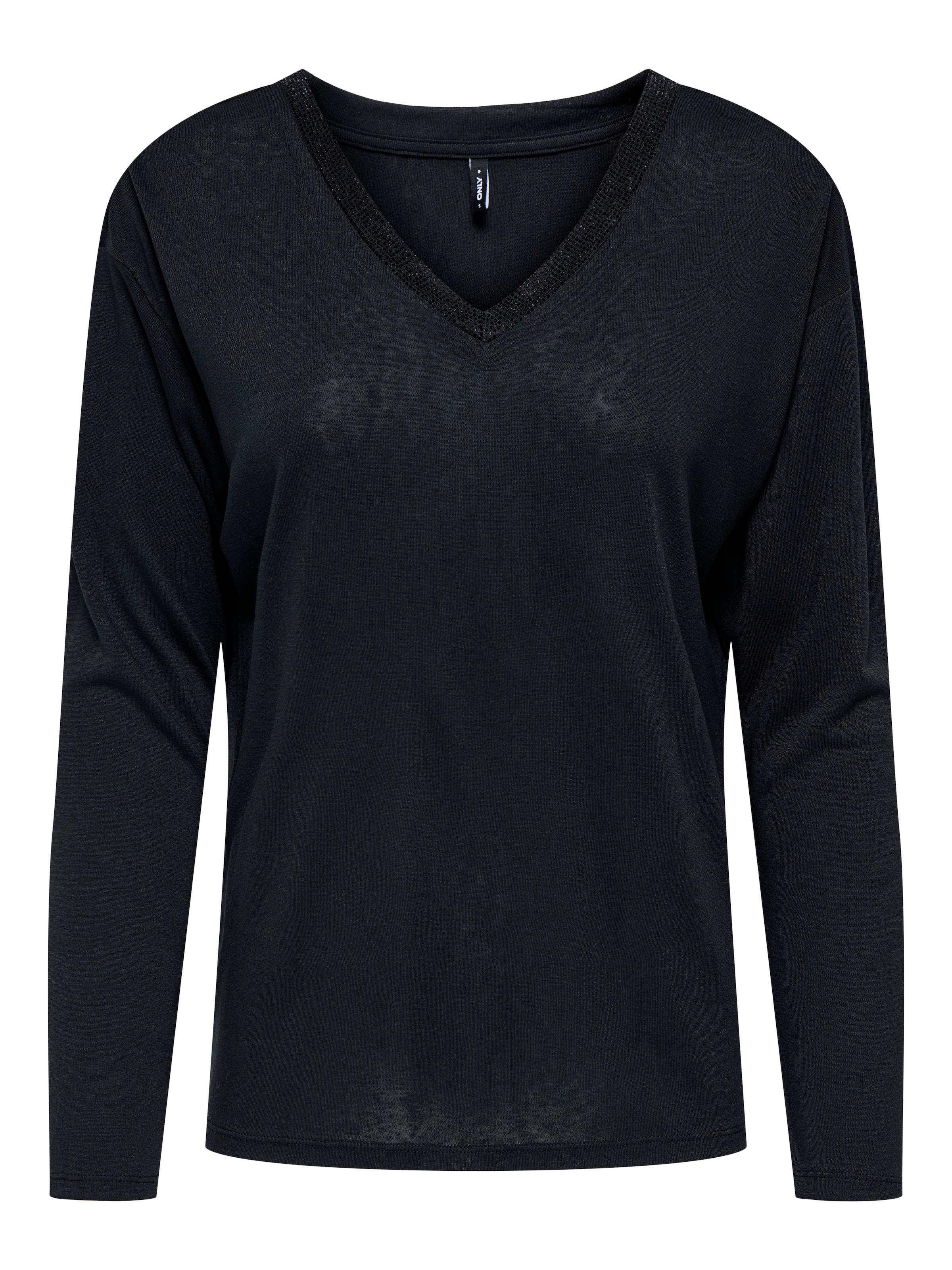 ONLY Langarmshirt »ONLHENRIETTA L/S V-NECK SHINE TOP JRS«