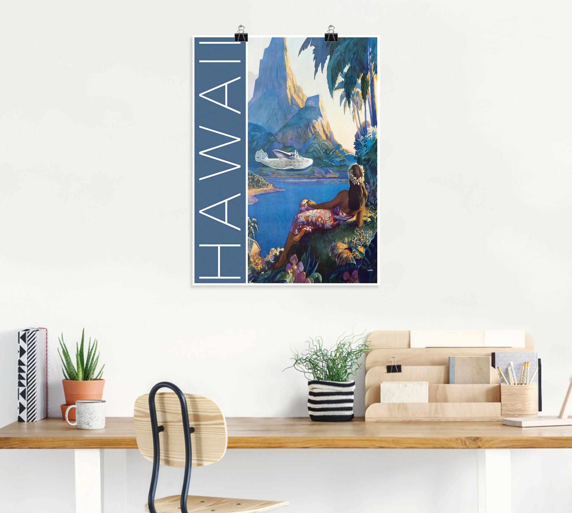 Artland Poster »Hawaii Vintage Reiseplakat«, Amerika, (1 St.), als Alubild, Leinwandbild, Wandaufkleber oder Poster in versch. Grössen