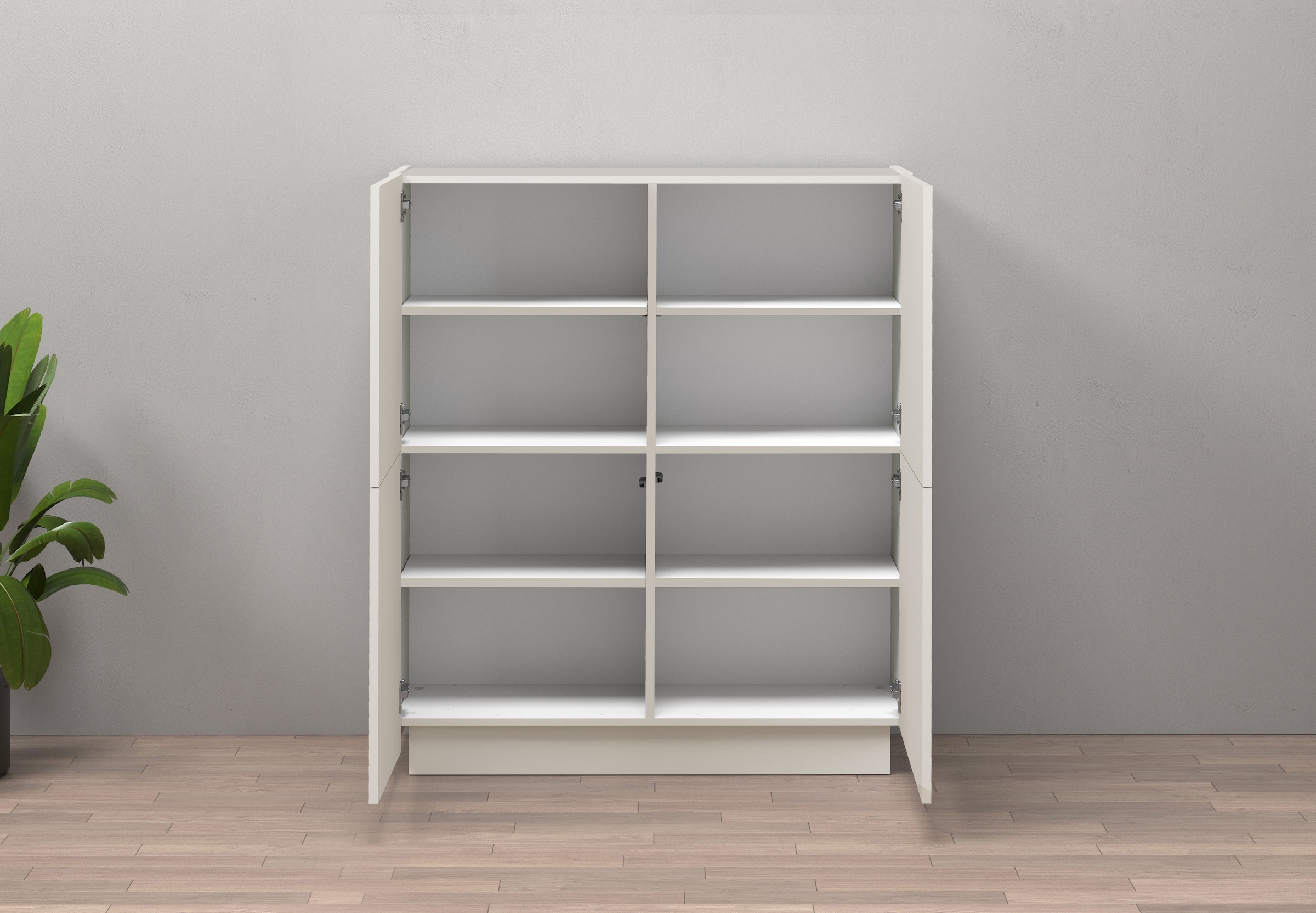 INOSIGN Highboard »VELA, Highboard, Höhe 120 cm,Design mit schrägen Türen«, (1 St.), Made in Italy, Masse-B/T/H: 100x35x120,hohes Sideboard,Anrichte,Kommode