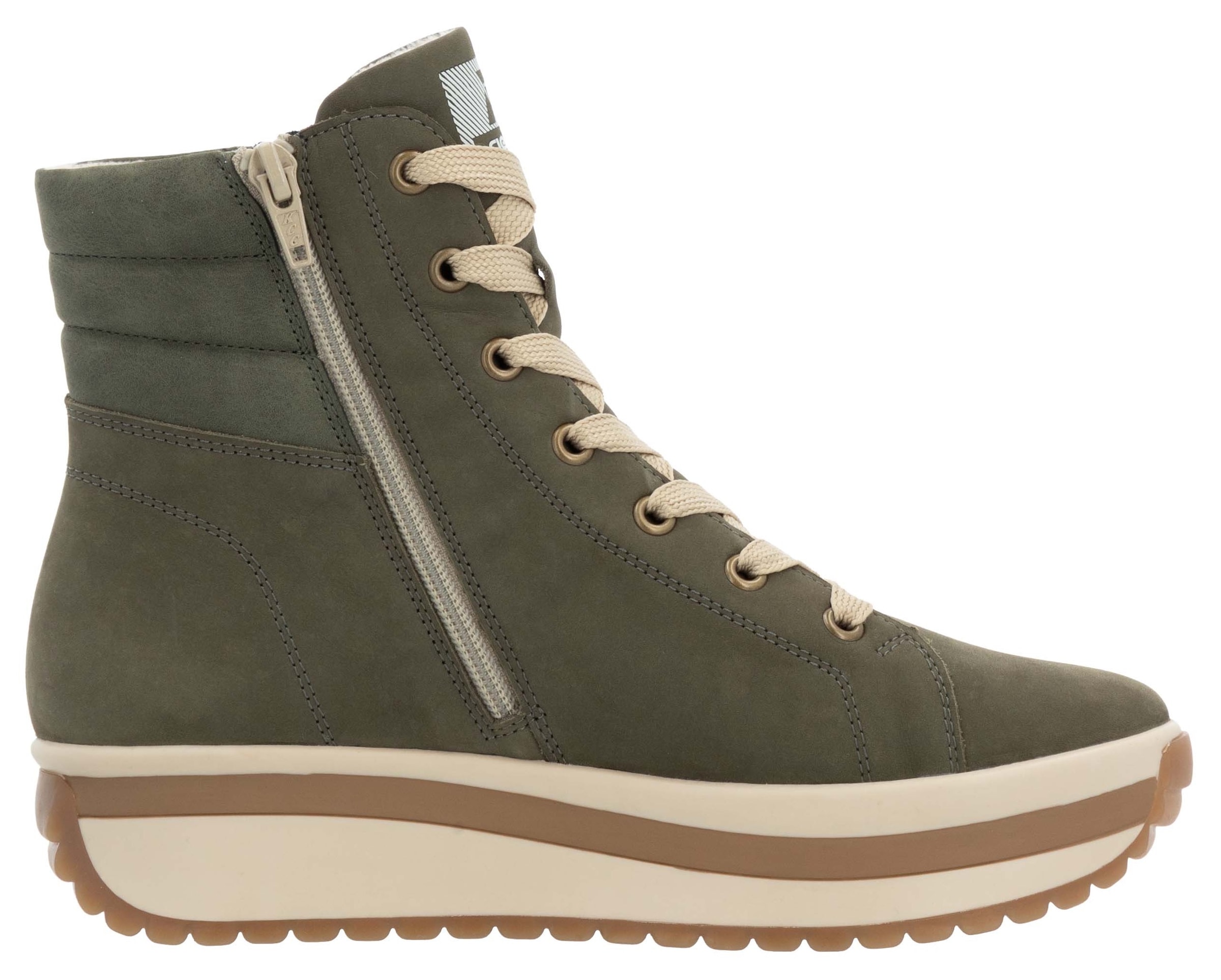 Rieker EVOLUTION Schnürboots, Plateaustiefelette, High Top Sneaker mit zwei Reissverschlüsse