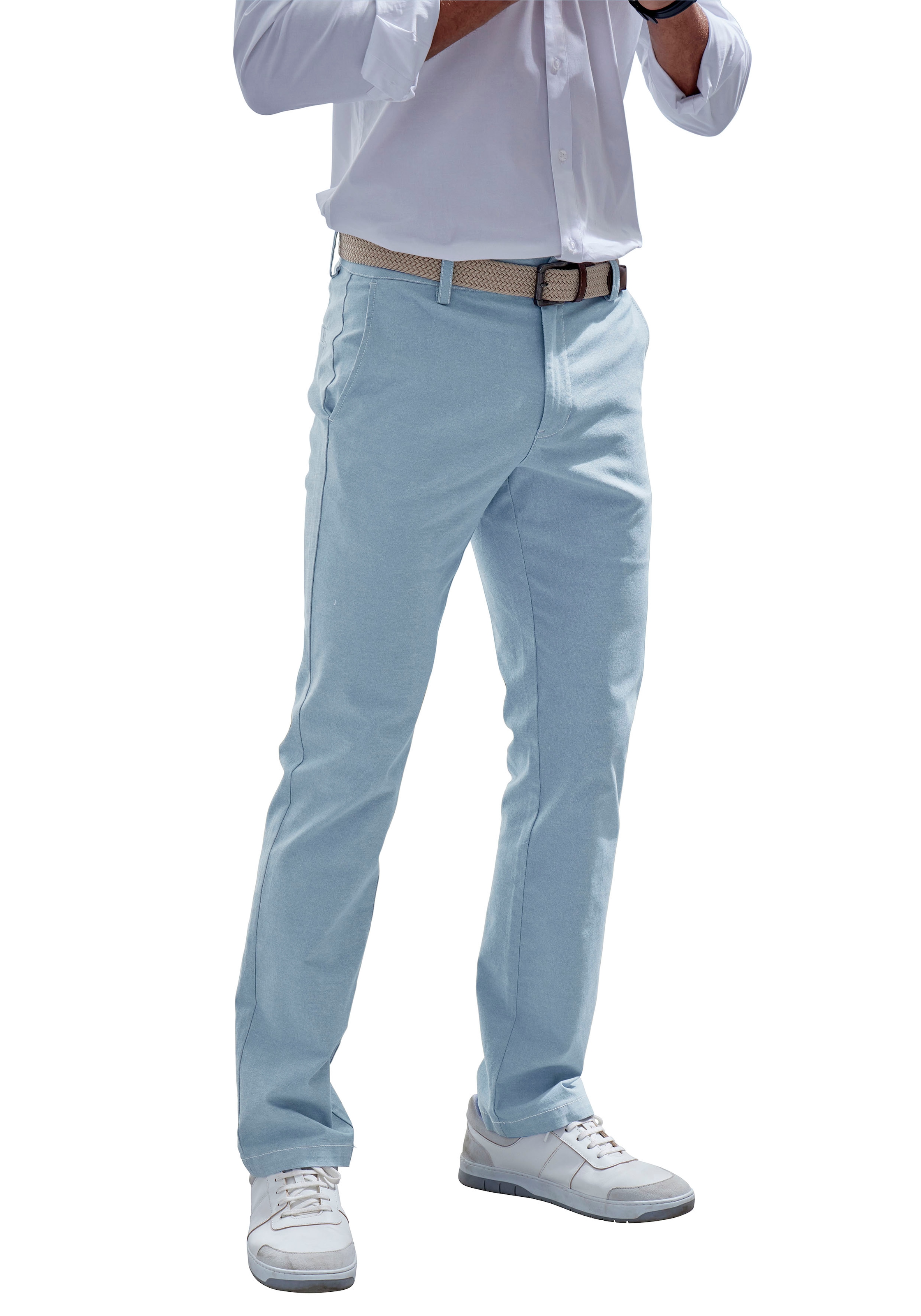 Chinohose »regular-fit, lange Oxford Hose«, aus elastischer Baumwoll-Qualität