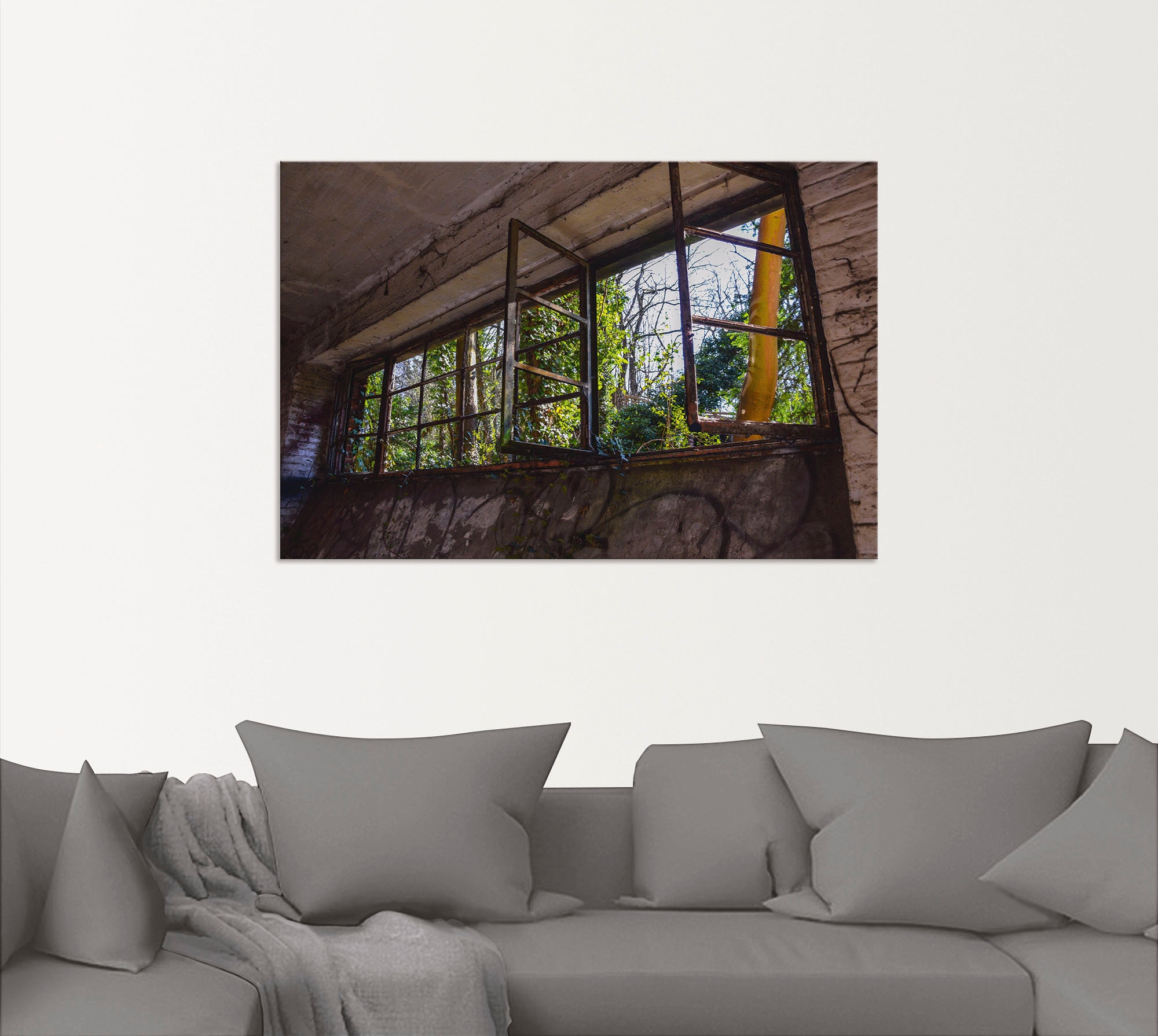 Artland Alu-Dibond-Druck »Blick ins Grüne«, Fenster & Türen, (1 St.), für Innen- und Aussenbereich geeignet, Outdoorbild