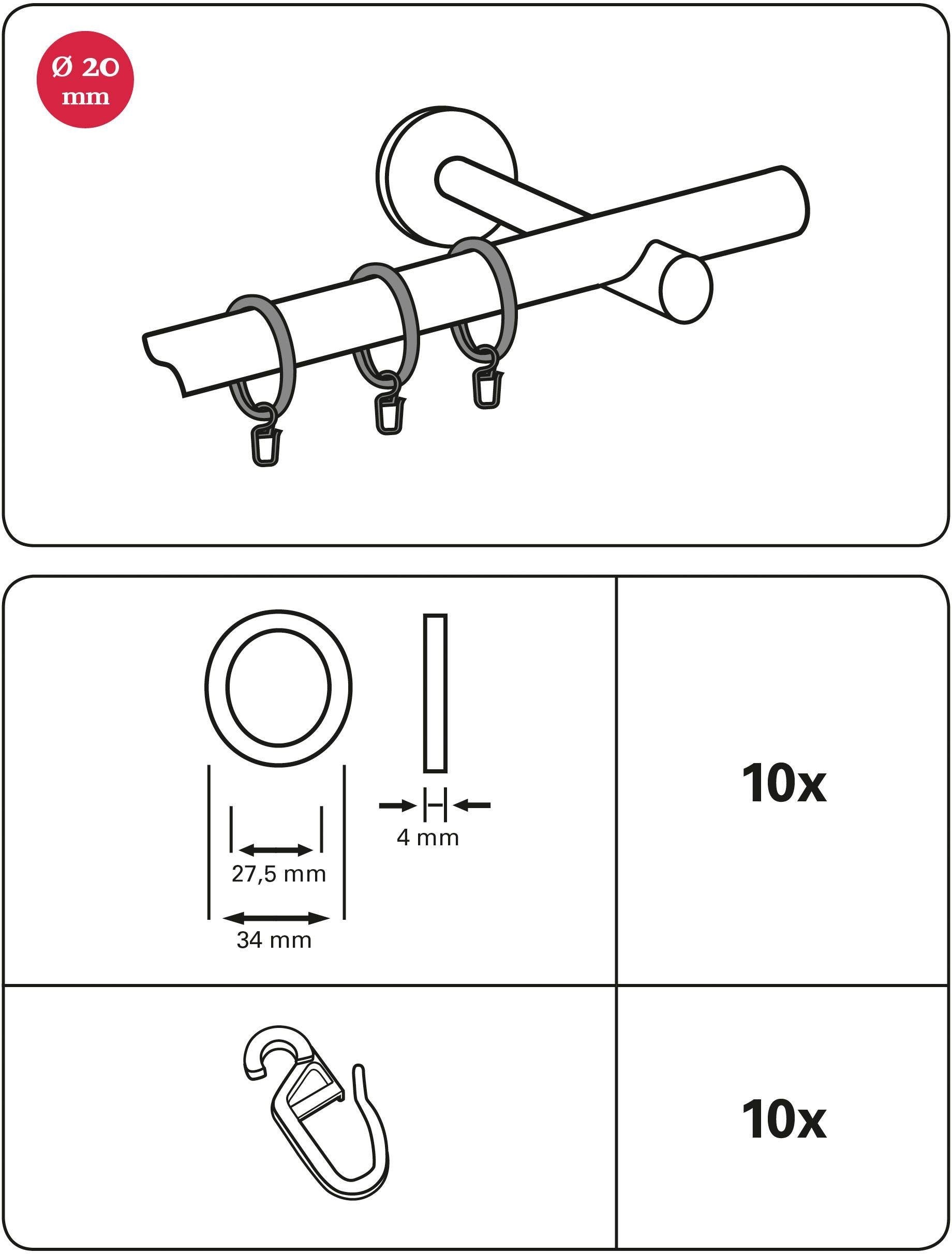 kaufen Chicago St.), Serie 20 Gardinenring »Chicago«, GARDINIA Ø Jelmoli-Versand (10 | mm Einzelprogramm online