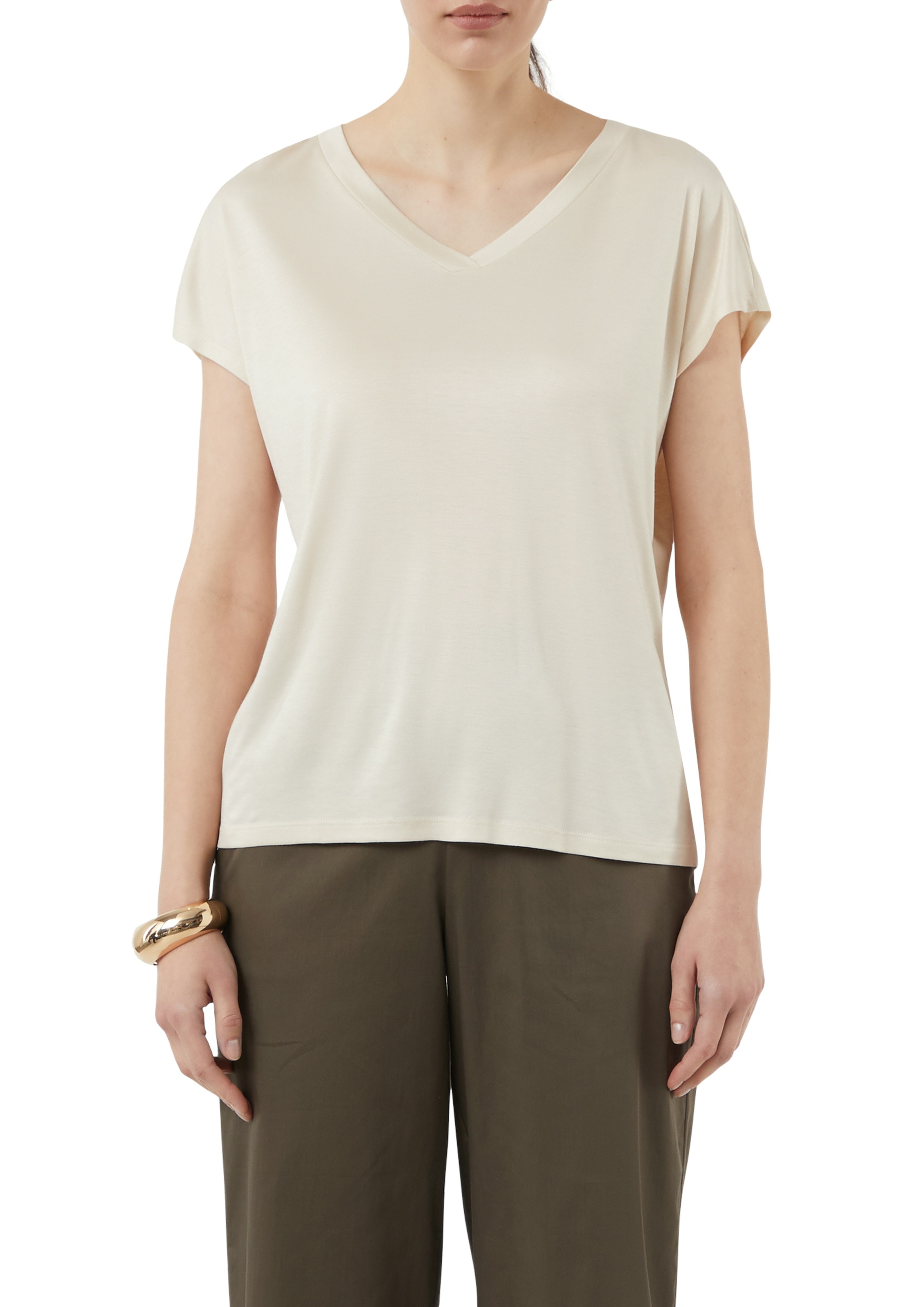Comma T-Shirt mit V-Ausschnitt