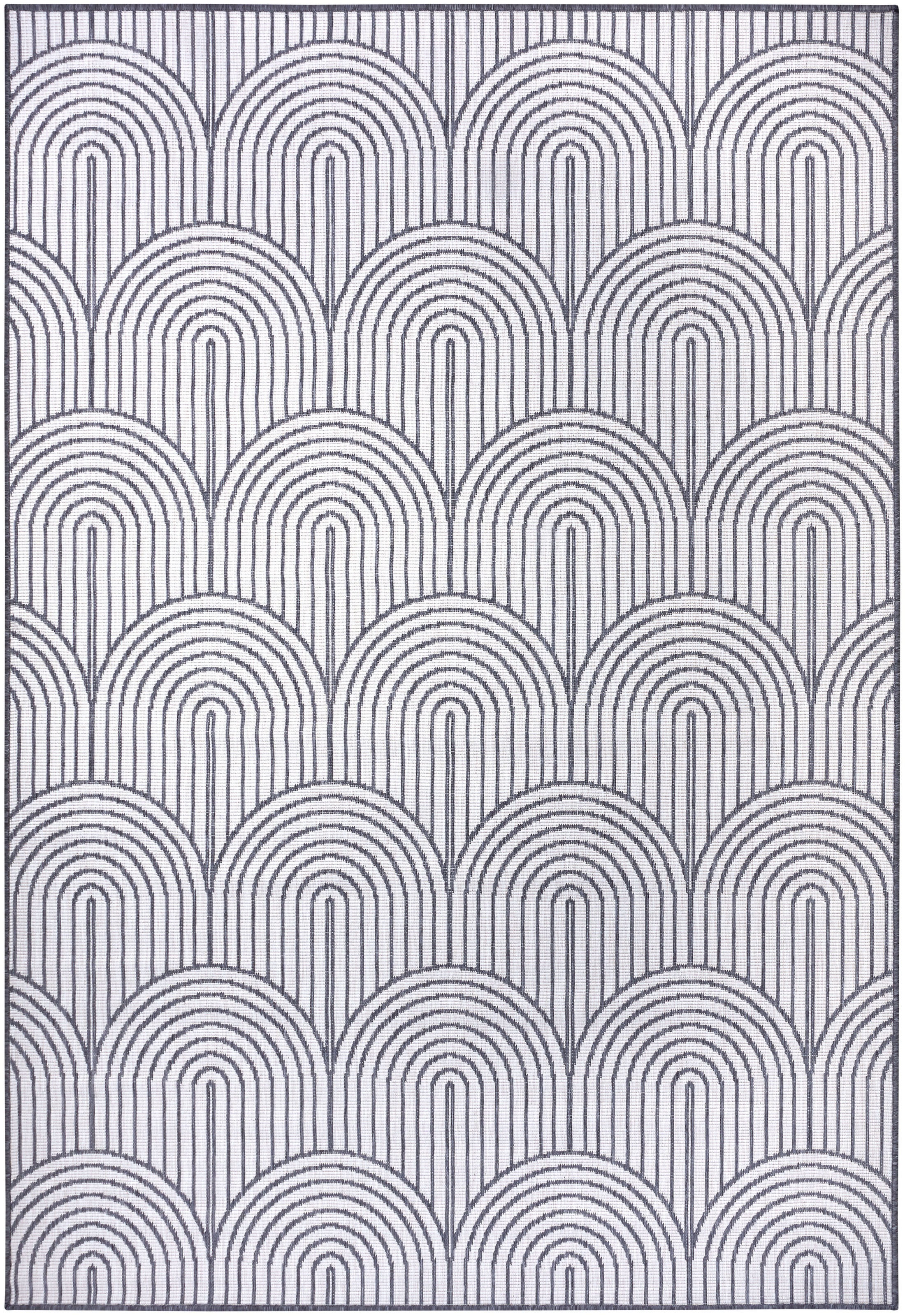 THE RUGS Flatweave Indoor Outdoor Reversible Rug Pangli Durable Polypropylene in Grey | Size: 80cm x 150cm