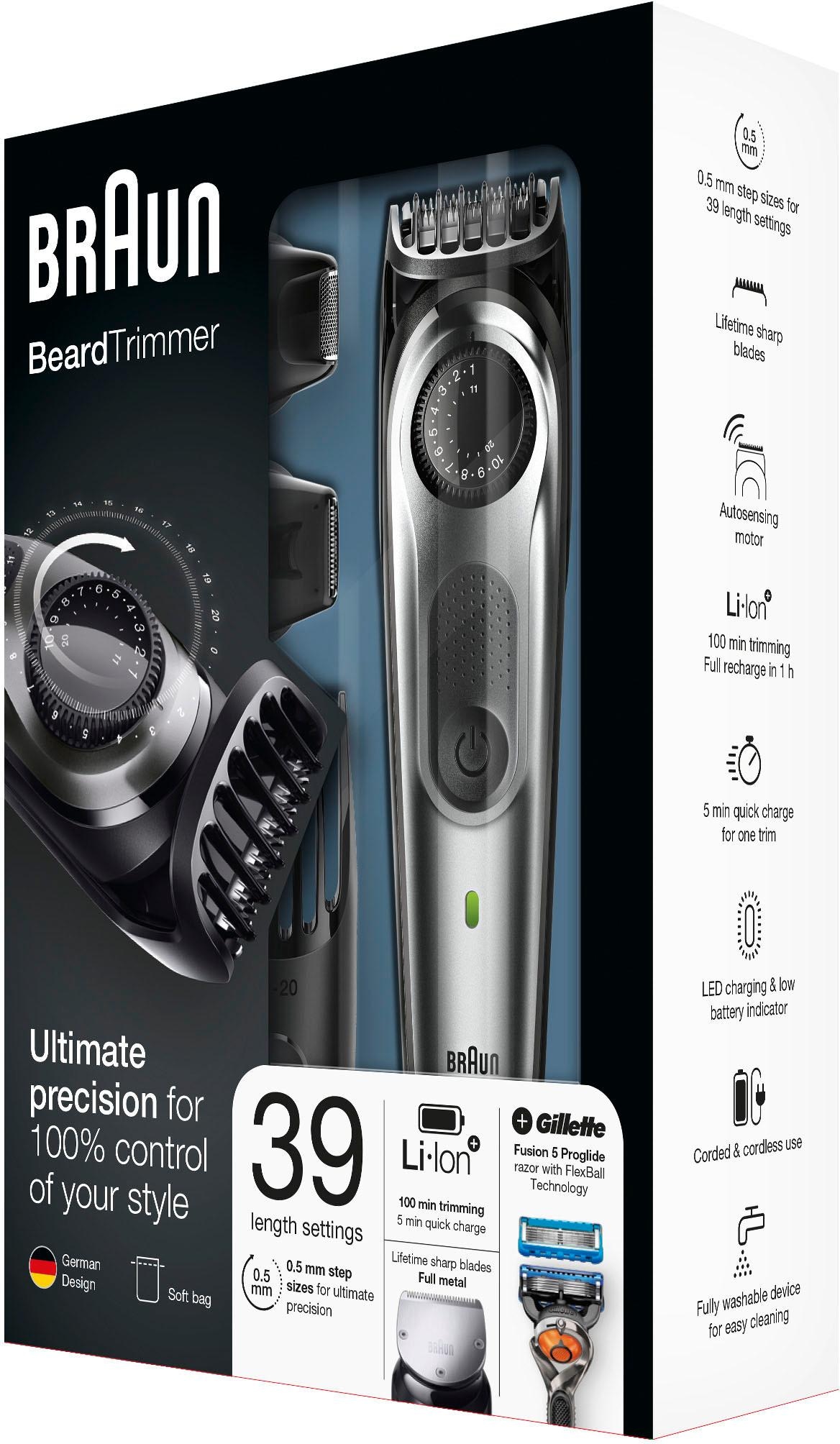 ❤ Braun Haar- und Bartschneider »BT7020«, 4 Aufsätze, mit Gratis Gillette  Fusion5 ProGlide Rasierer ordern im Jelmoli-Online Shop