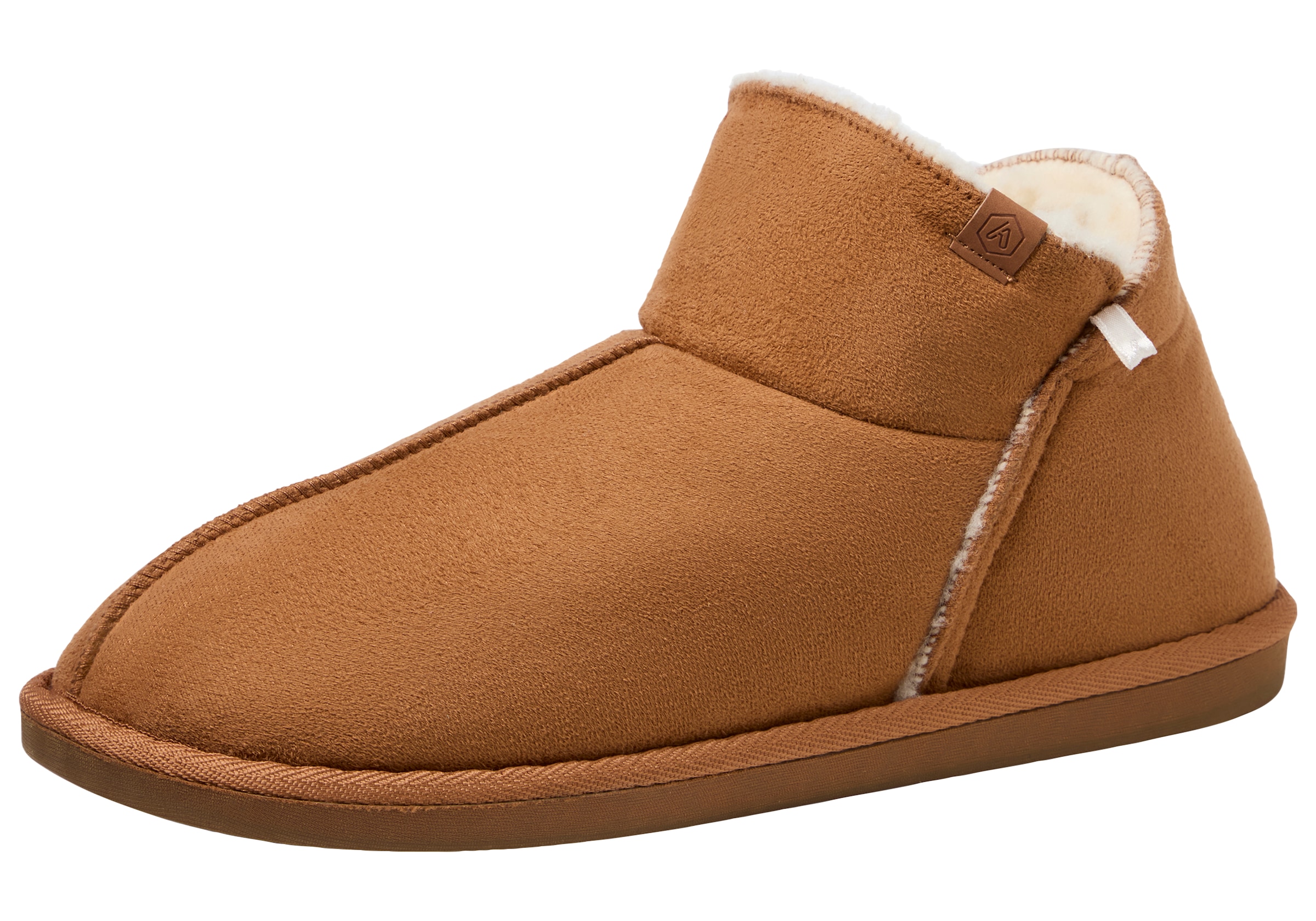 Apollo Hausschuh »LADIES HOME BOOTS SUEDE«, mit Logoprägung und kuscheligen, wärmenden Innenfutter