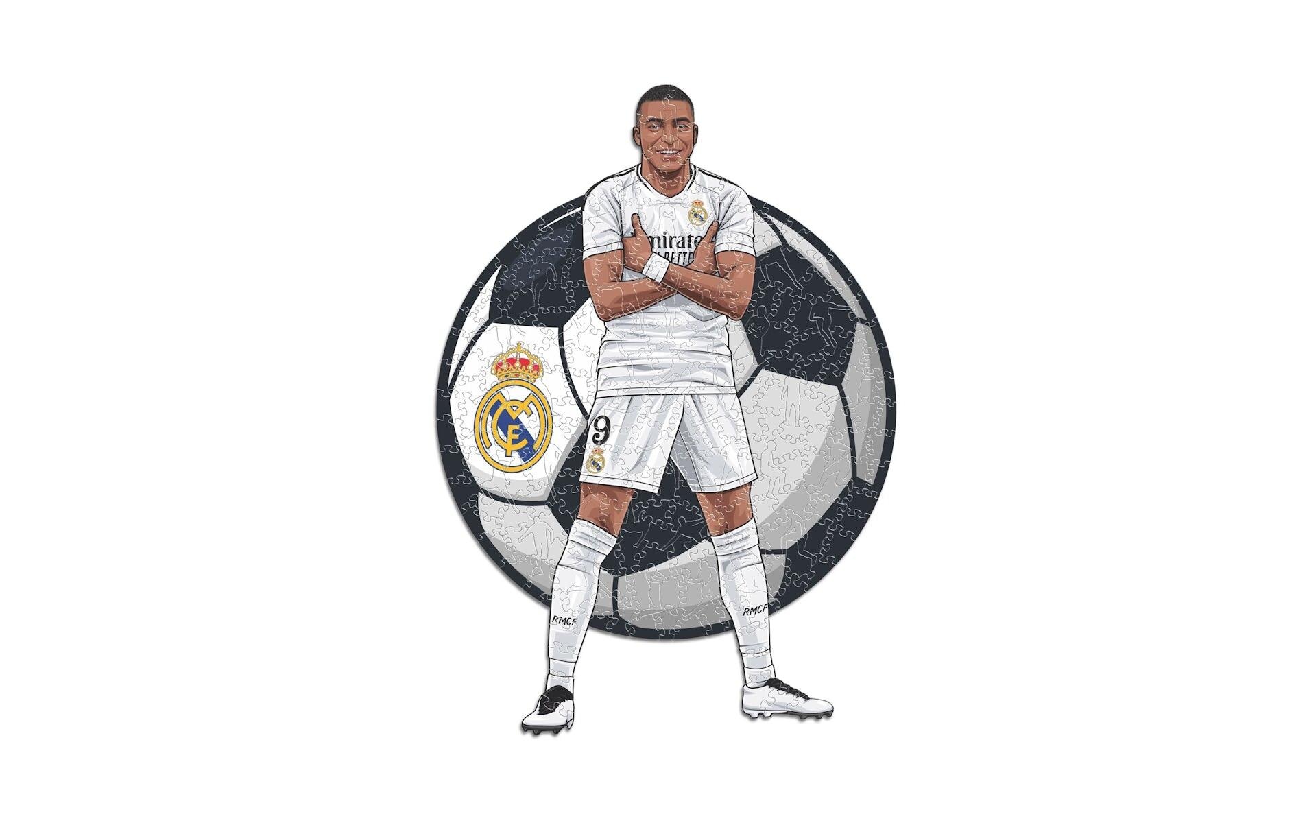 Puzzle »Iconic Kylian Mbappé – Real Madrid«, Holzart: Birke (Herkunftsland: China)