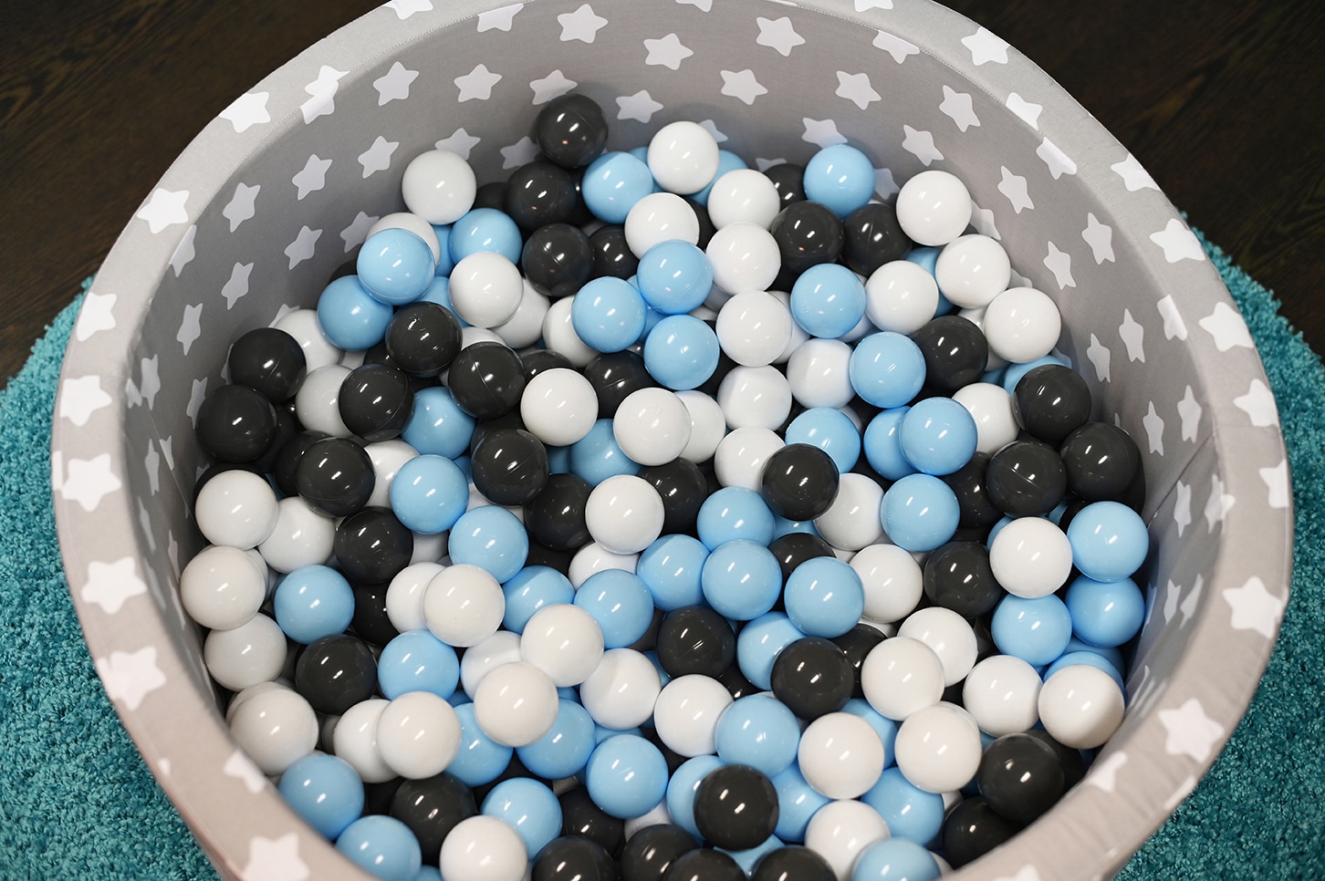 Knorrtoys® Bällebad »Soft, Grey White Stars«, mit 300 Bälle creme/Grey/lightBlue; Made in Europe