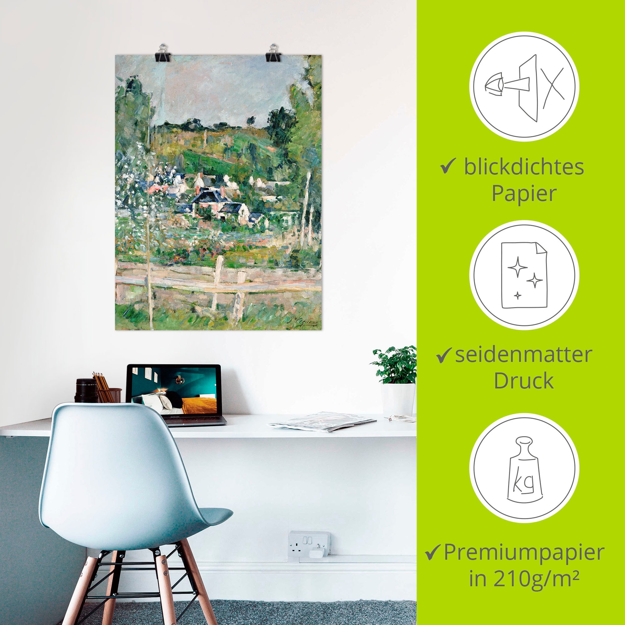 Artland Kunstdruck »Stillleben mit italienischer Fayence«, Garten, (1 St.), als Leinwandbild, Wandaufkleber oder Poster in versch. Grössen