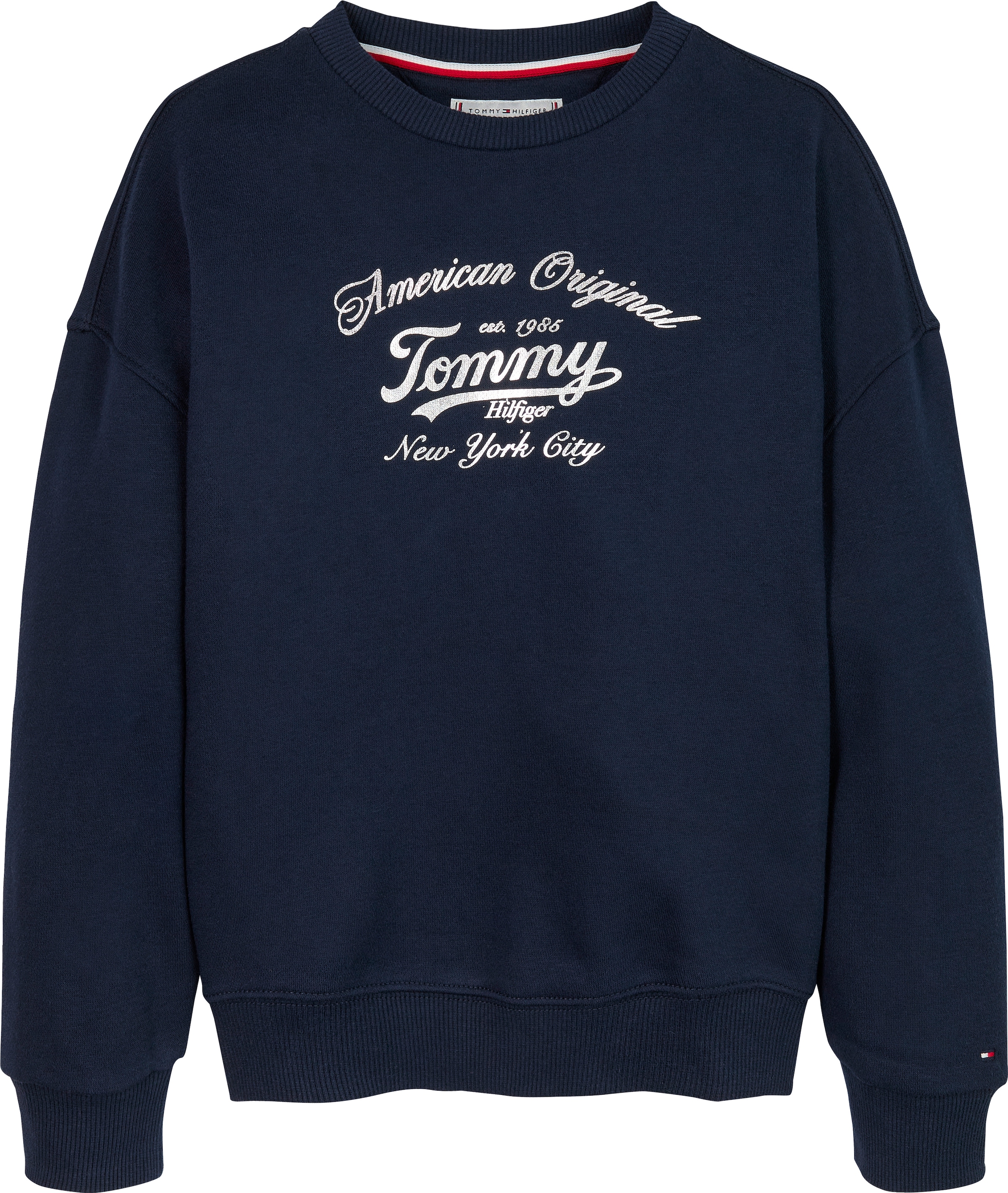 Tommy Hilfiger Sweatshirt »TOMMY SCRIPT SWEATSHIRT«, für Kinder bis 16 Jahre, mit glänzendem Druck