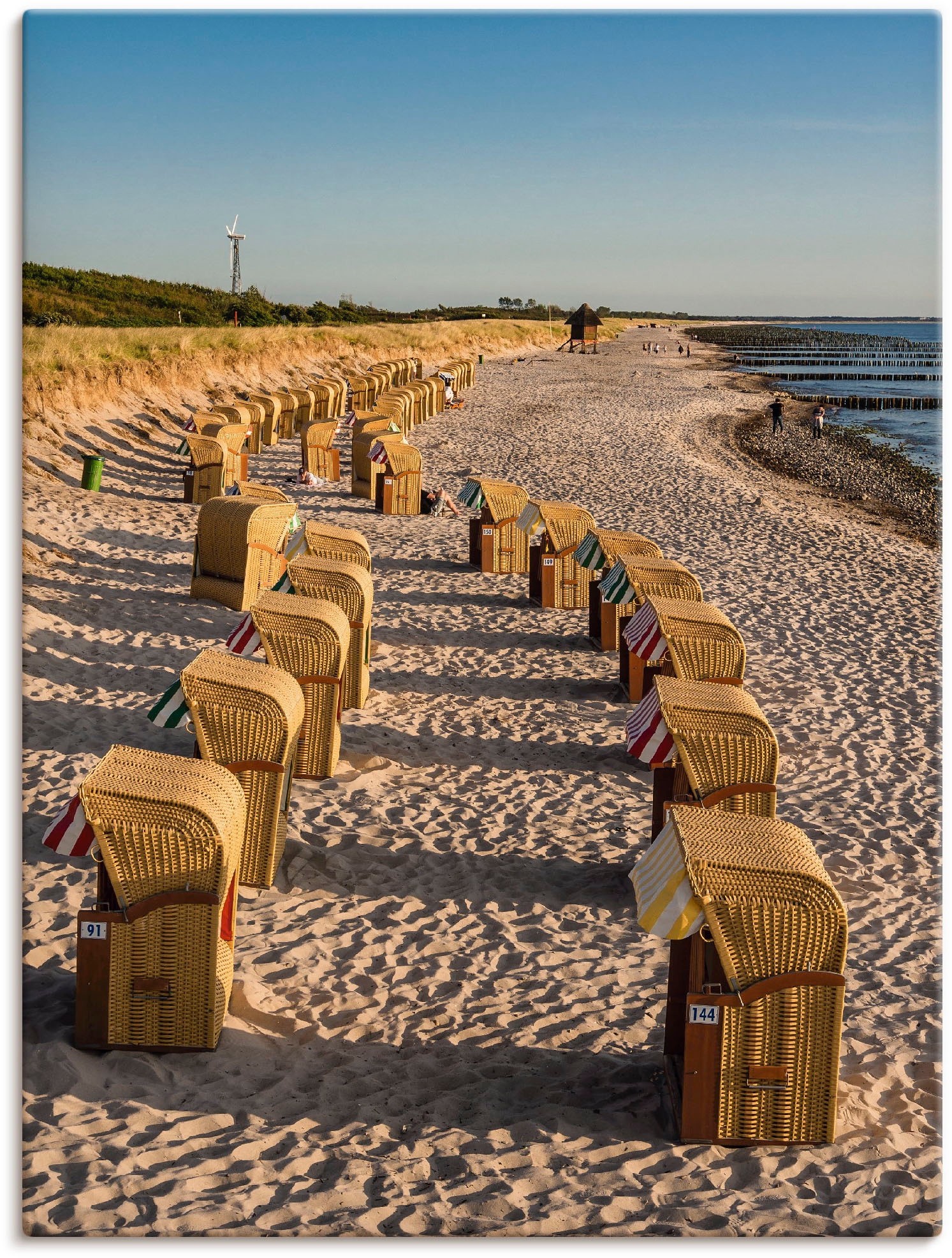 Leinwandbild »Strandkörbe Ostseeküste in Wustrow«, Gewässer, (1 St.), auf Keilrahmen...