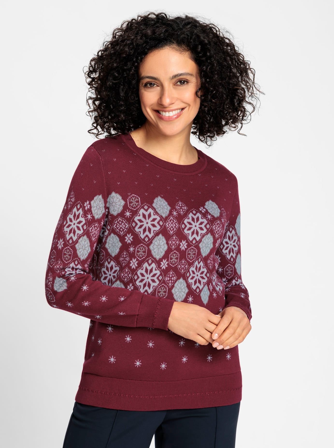 Inspirationen Rundhalspullover »Jacquard-Pullover«