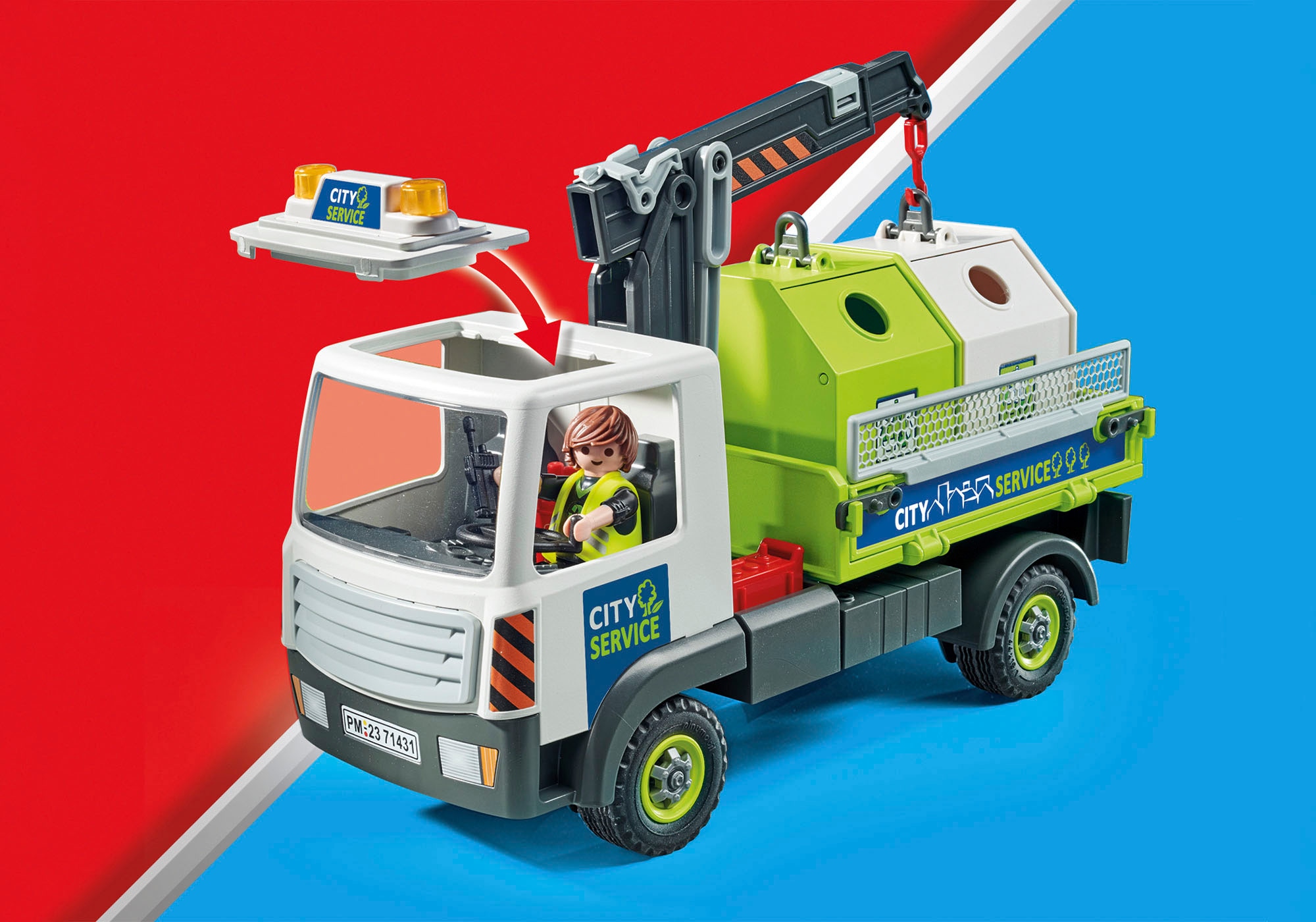 Playmobil® Konstruktions-Spielset »Altglas-LKW mit Container (71431), My Action Heroes«, (62 St.)