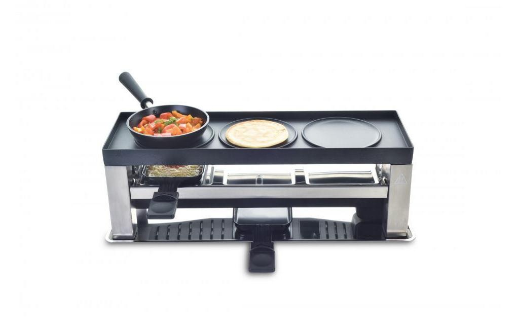 SOLIS OF SWITZERLAND Raclette »Typ 790 4 in 1-3 Personen«, 3 St. Raclettepfännchen, 650 W
