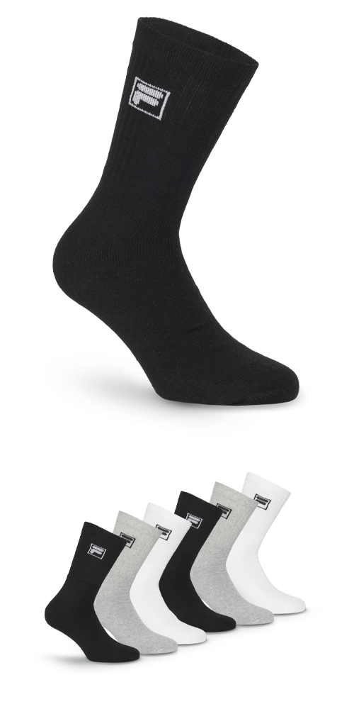 Fila Sportsocken, (6er Pack), Klassische Tennissocken im 6er Pack