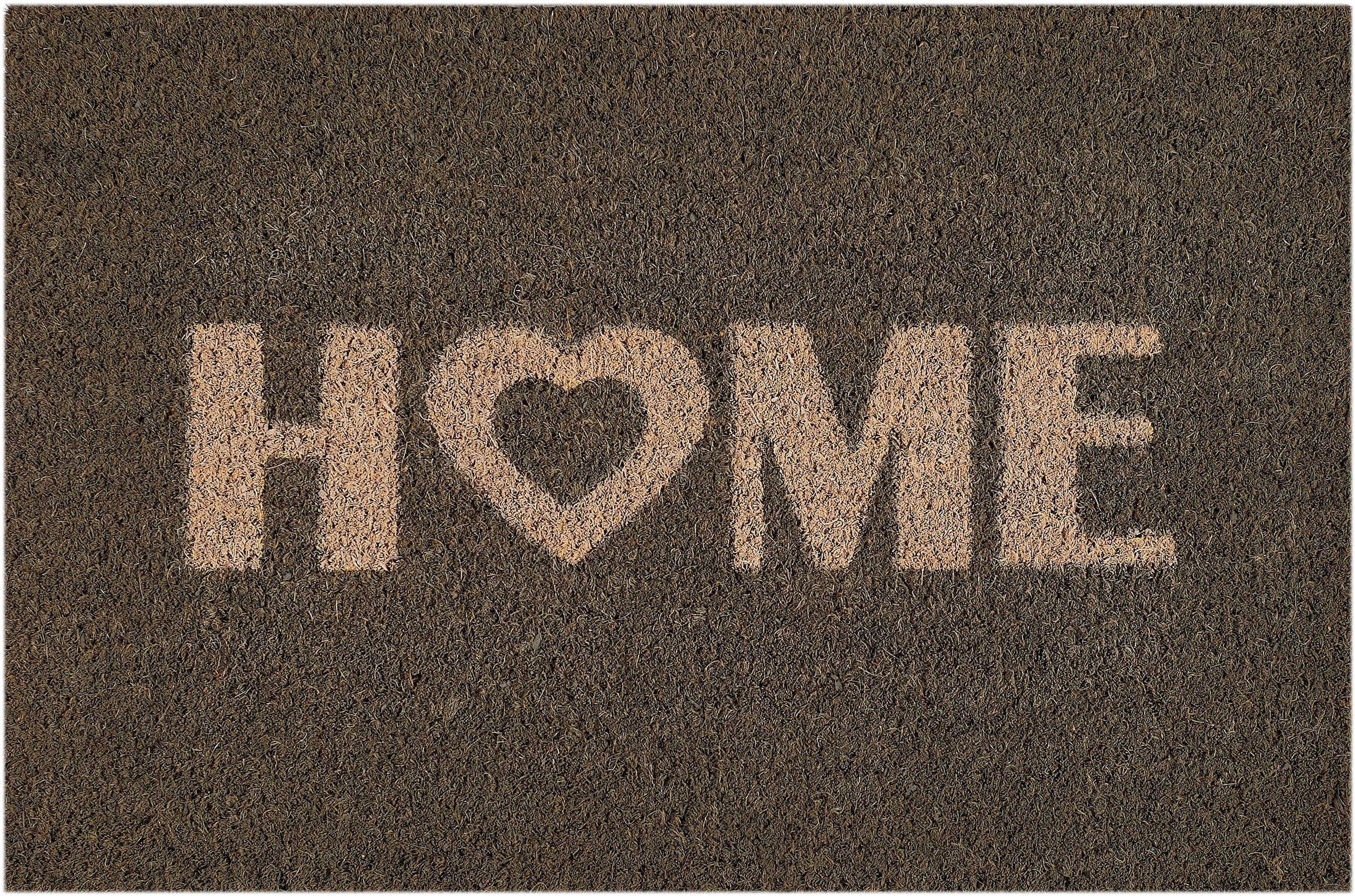 Andiamo Fussmatte »Kokos Home Heart«, rechteckig, 15 mm Höhe, Schmutzfangmatte, Kokosmatte, mit Spruch, In- und Outdoor geeignet