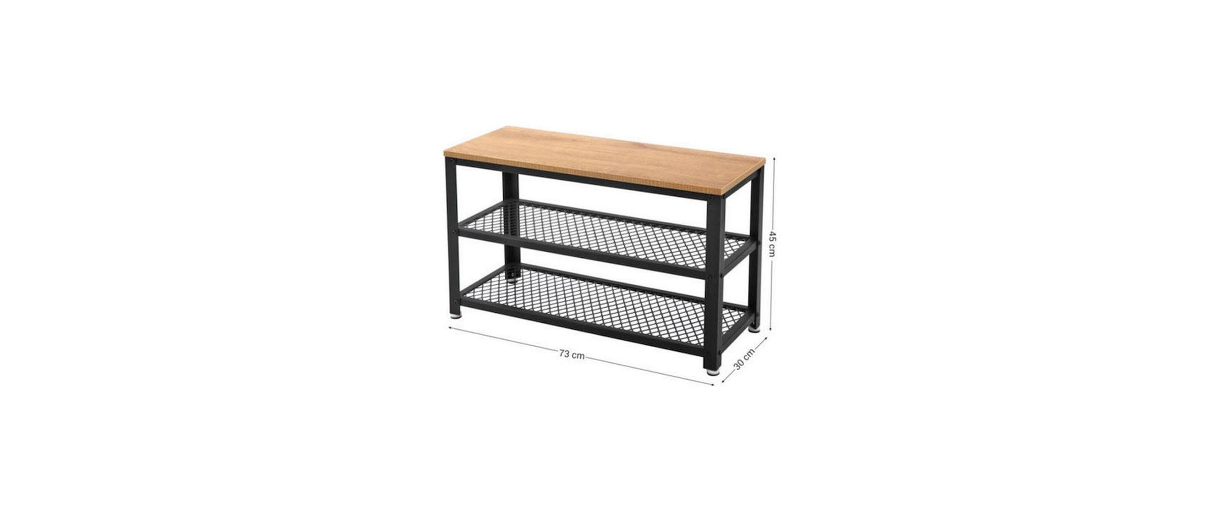 VASAGLE Schuhregal "mit 2 Fächern und Bank 73 x 45 cm"