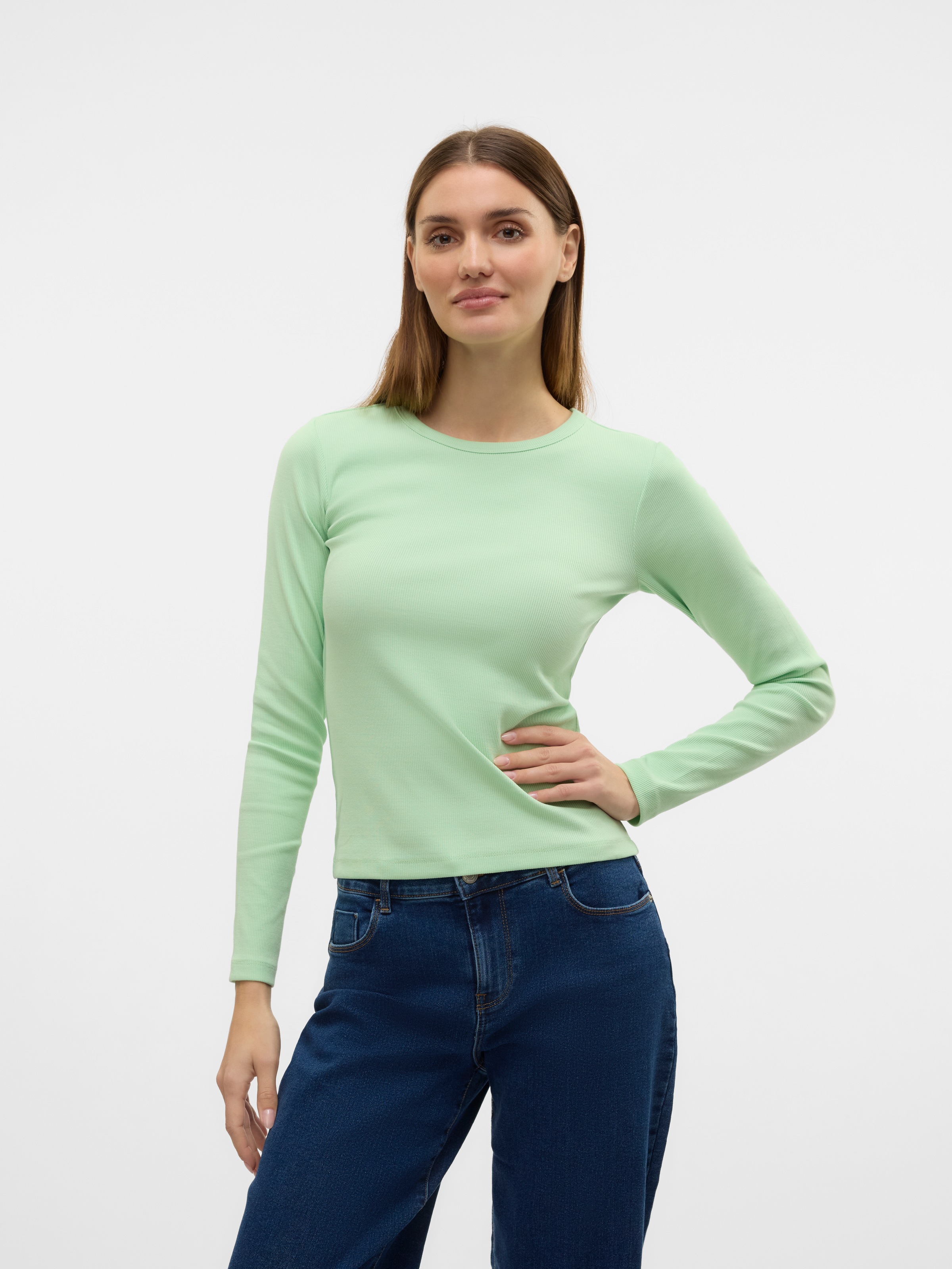 Vero Moda Langarmshirt »VMCHLOE LS SHORT TOP JRS NOOS« Baumwollmischung