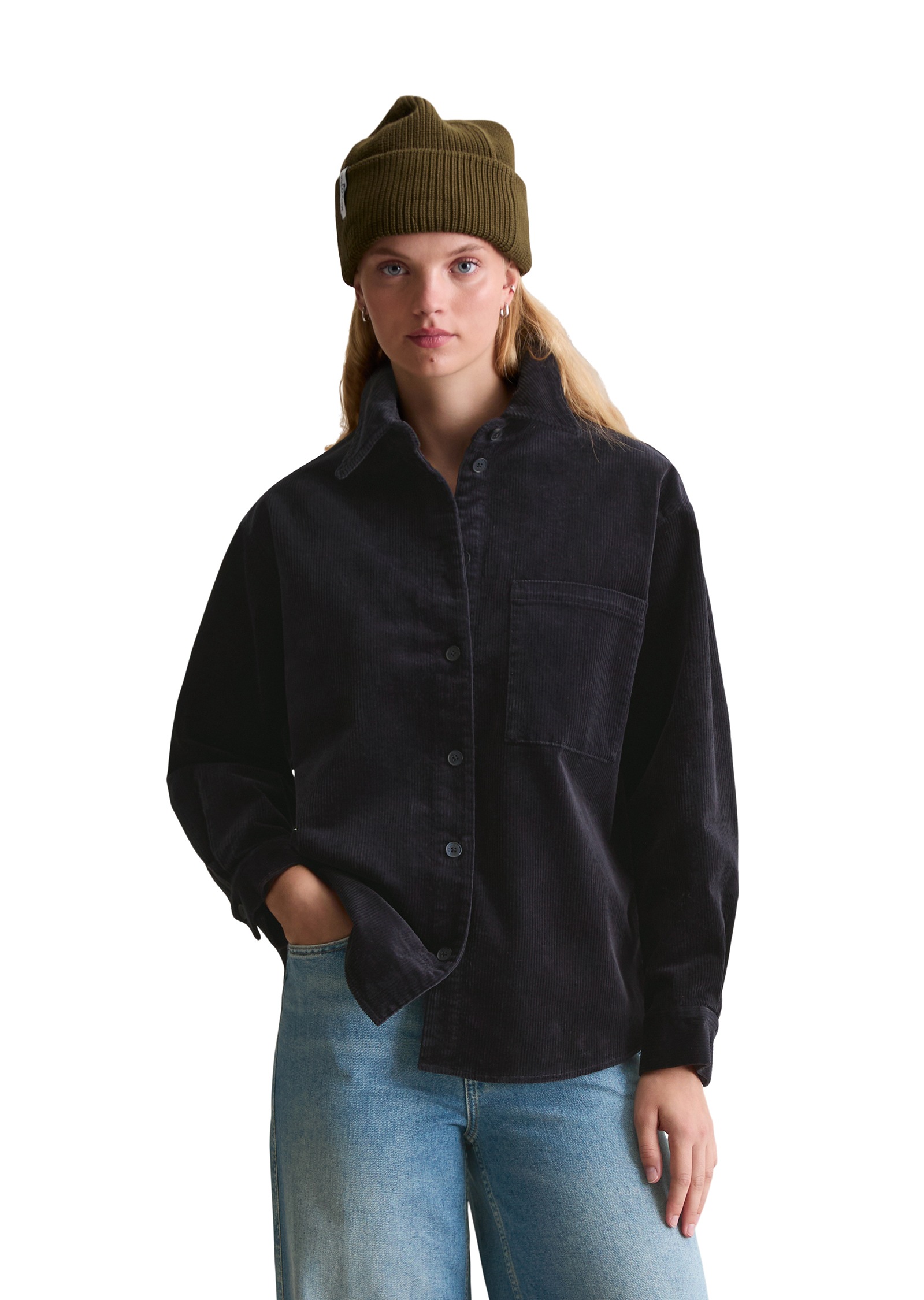 Marc O'Polo DENIM Hemdbluse aus mittelschwerem Cord-Stretch, relaxed fit