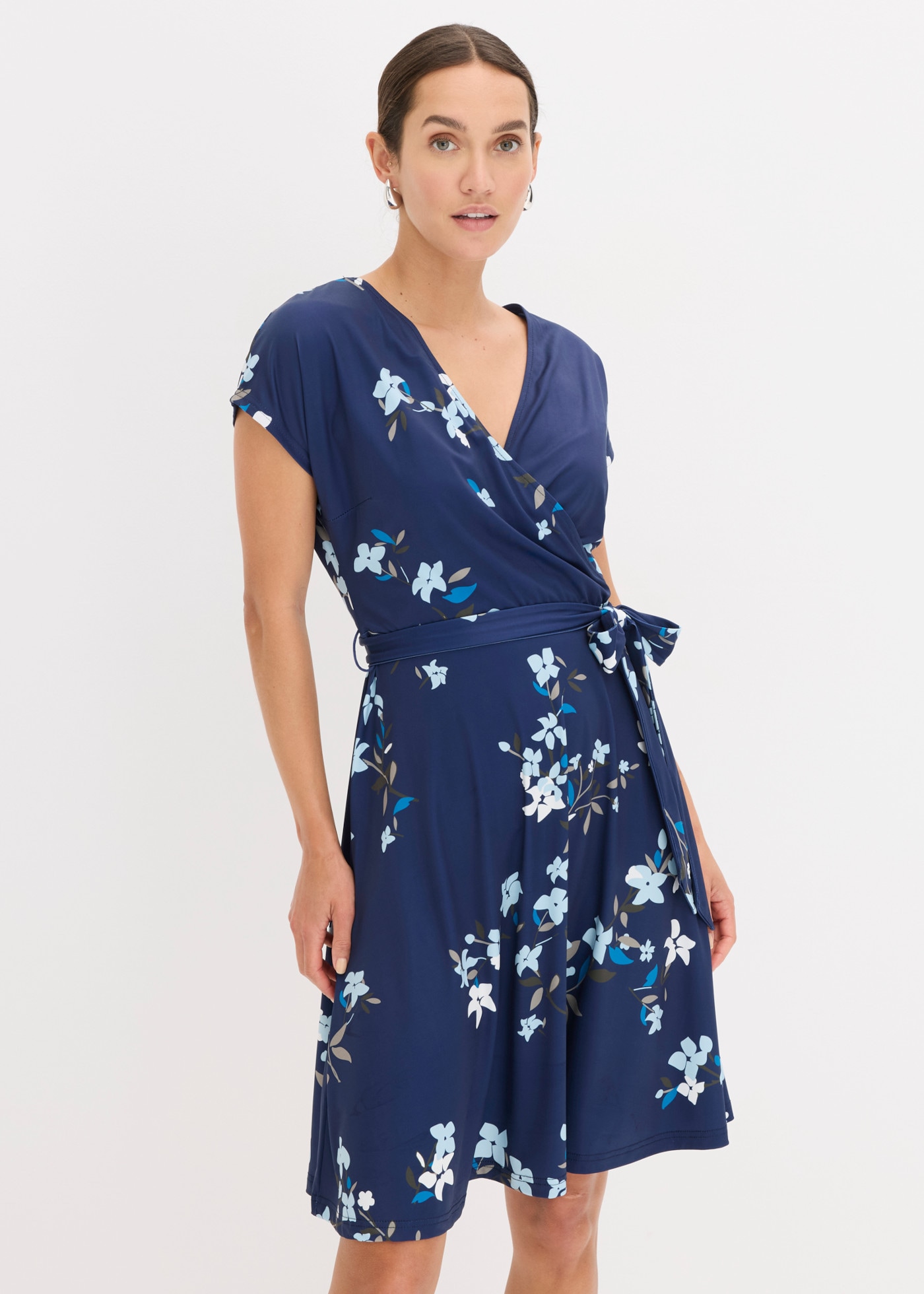 bonprix Jerseykleid für festliche Anlässe, Kurzarm, figurumspielende Passform