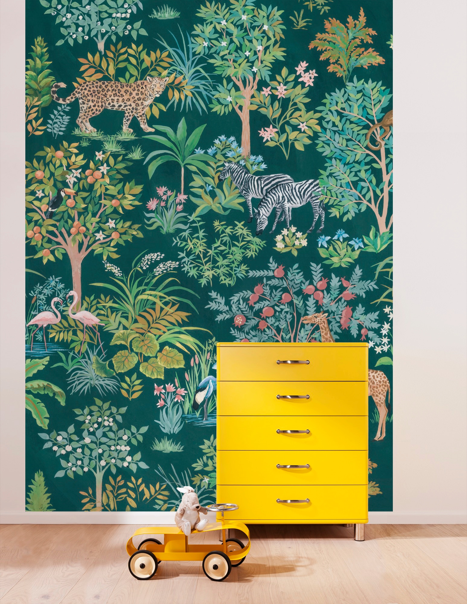 Komar Vliestapete »Digitaldruck Vlies - Happy Jungle - Grösse 200 x 280 cm«, bedruckt, Wohnzimmer, Schlafzimmer