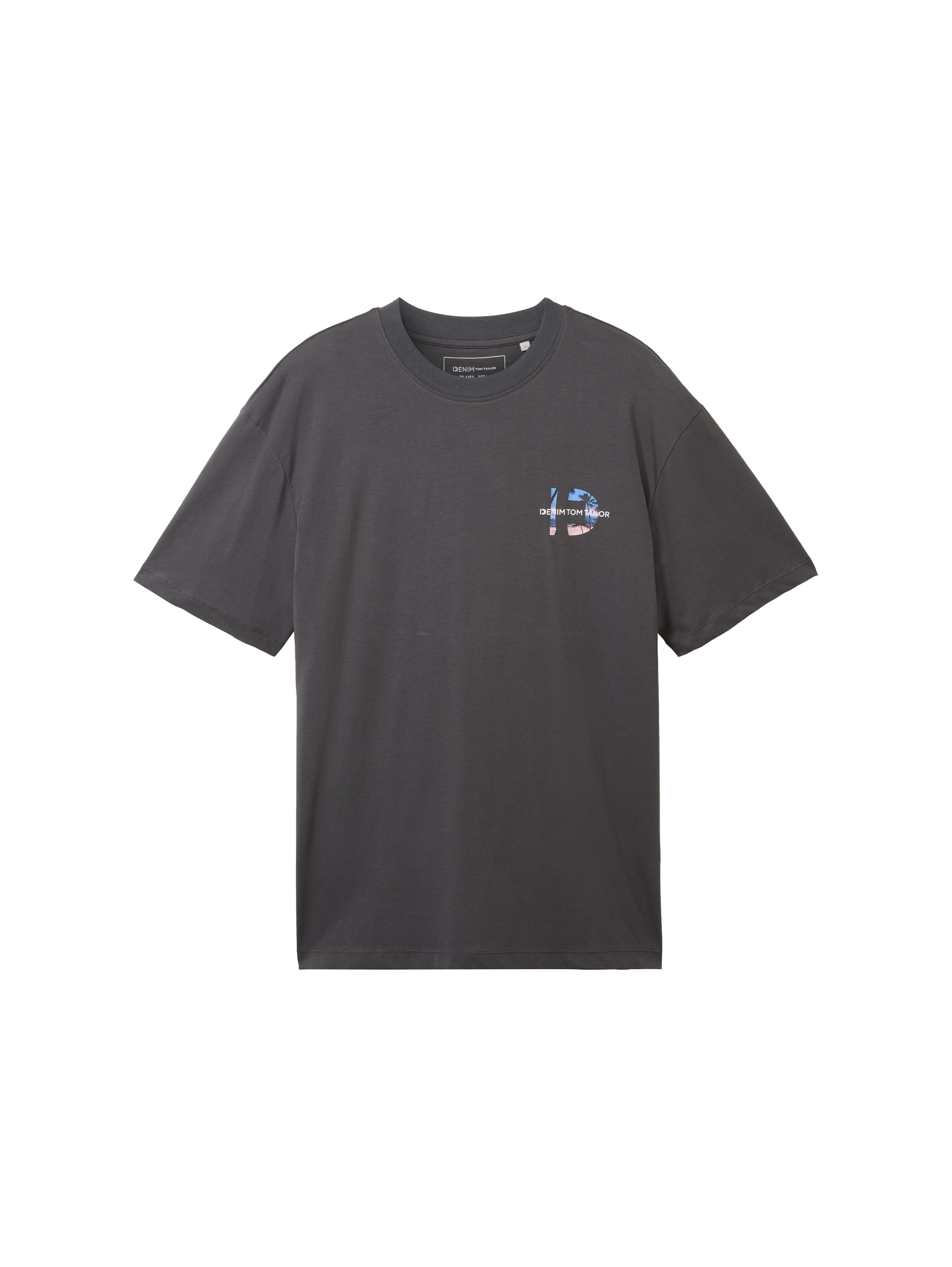 TOM TAILOR Denim Rundhalsshirt, mit Backprint